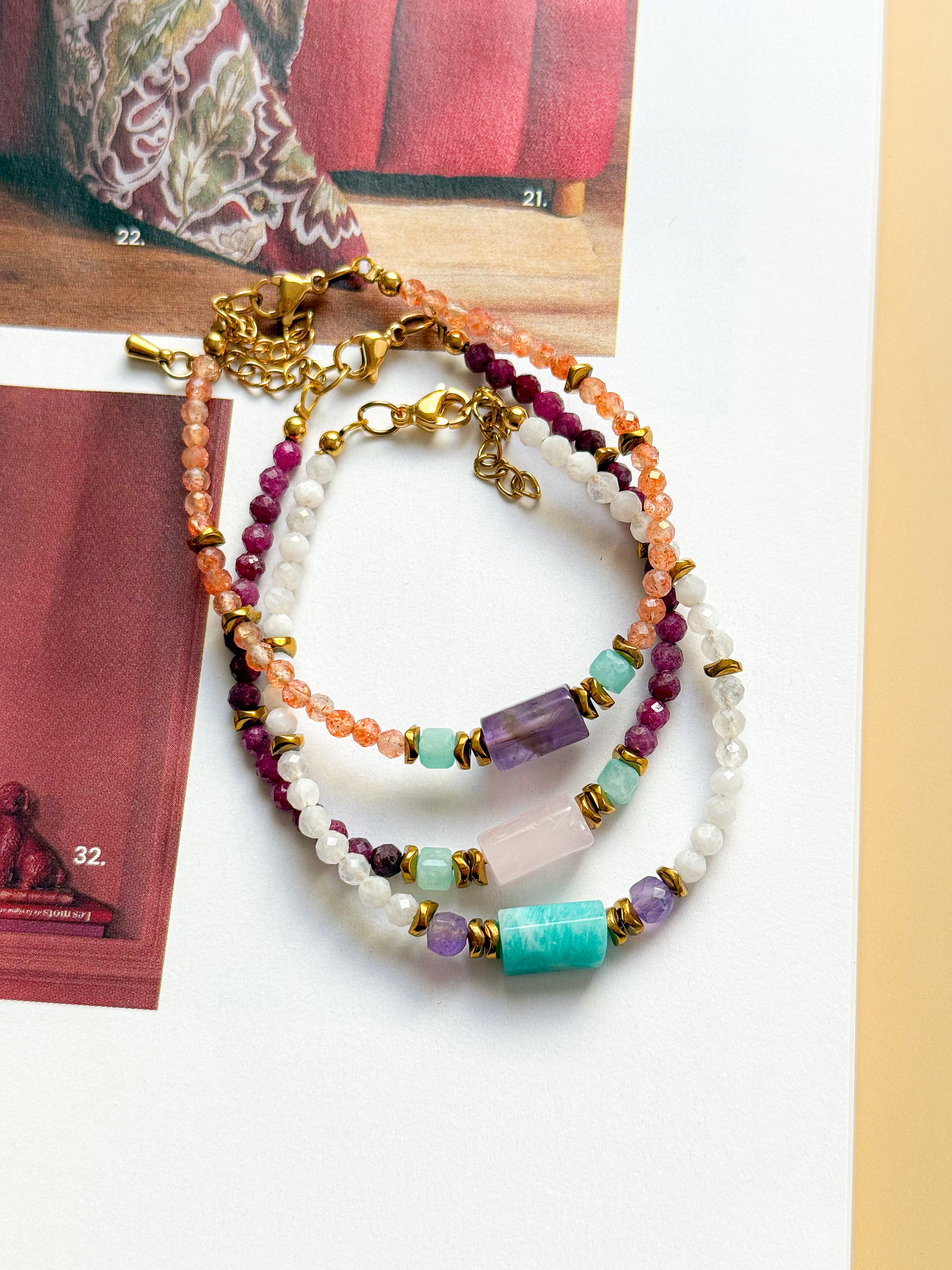 Bracelet MARIGOLD base Rubis - Passion, amour de soi, équilibre intérieur