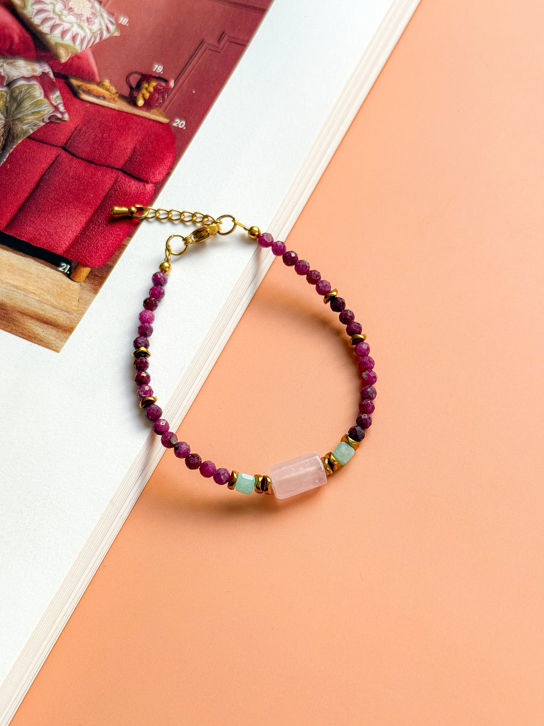 Bracelet MARIGOLD base Rubis - Passion, amour de soi, équilibre intérieur