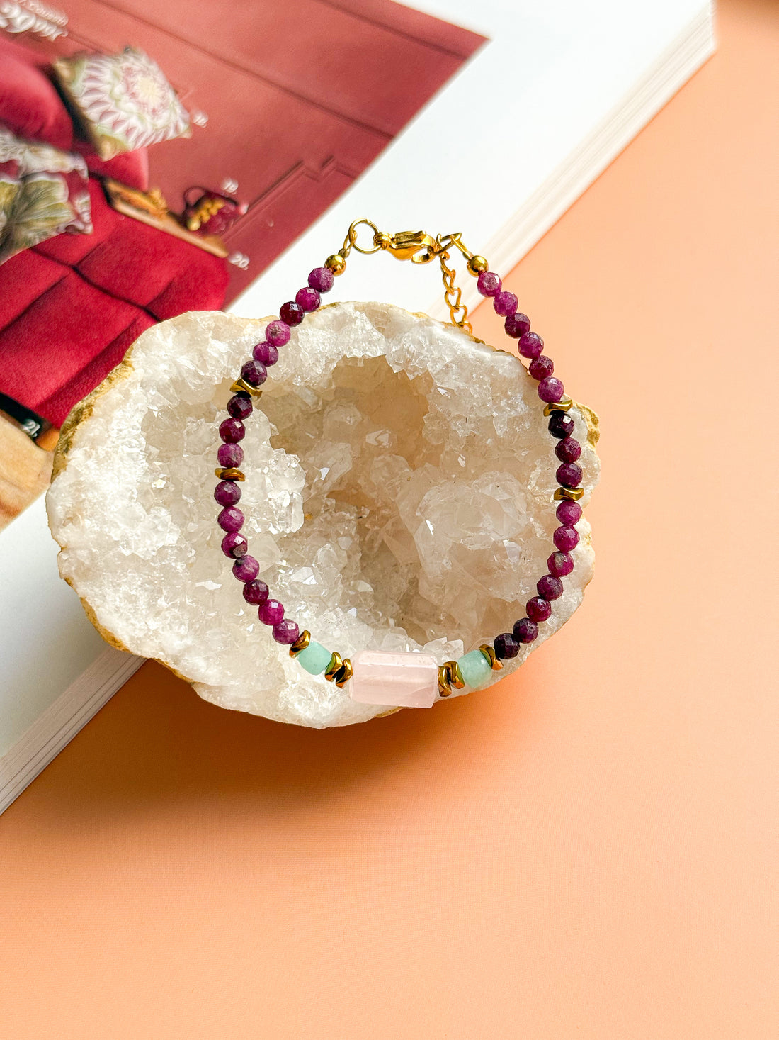 Bracelet MARIGOLD base Rubis - Passion, amour de soi, équilibre intérieur