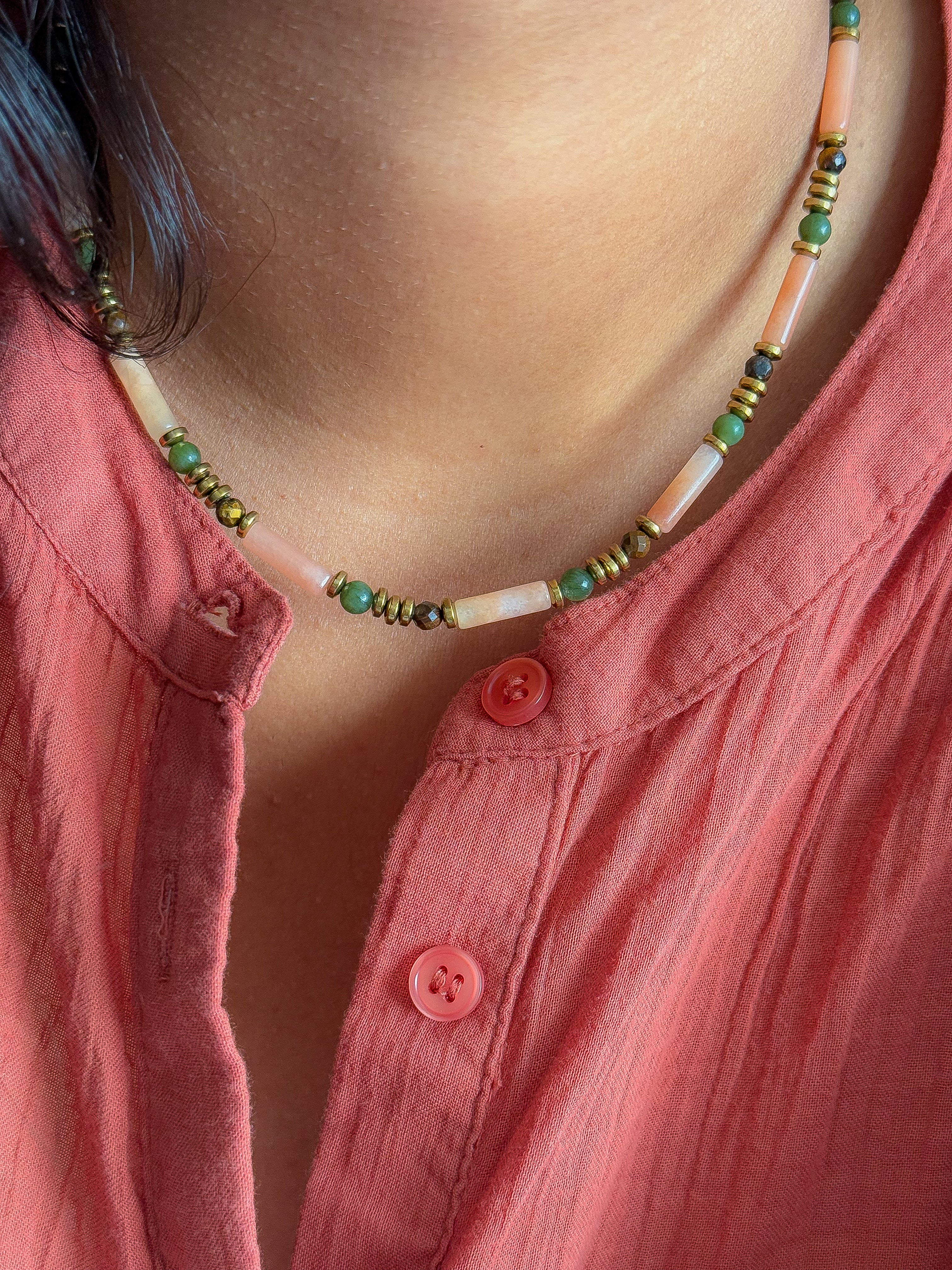 Collier BARBARA Quartz rose - Amour de soi, protection énergétique, lâcher-prise