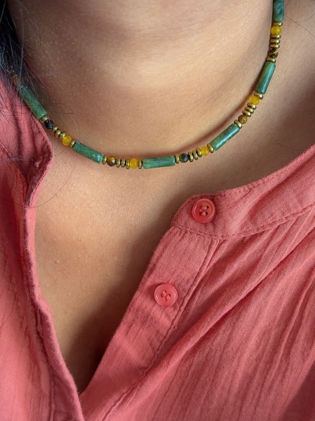 Collier BARBARA Aventurine - Chance, protection & optimisme