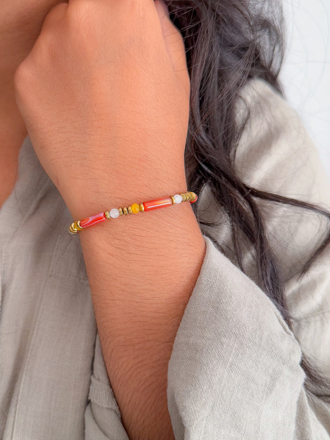 Bracelet BARBARA Agate & Quartz - Confiance en soi et passage à l'action