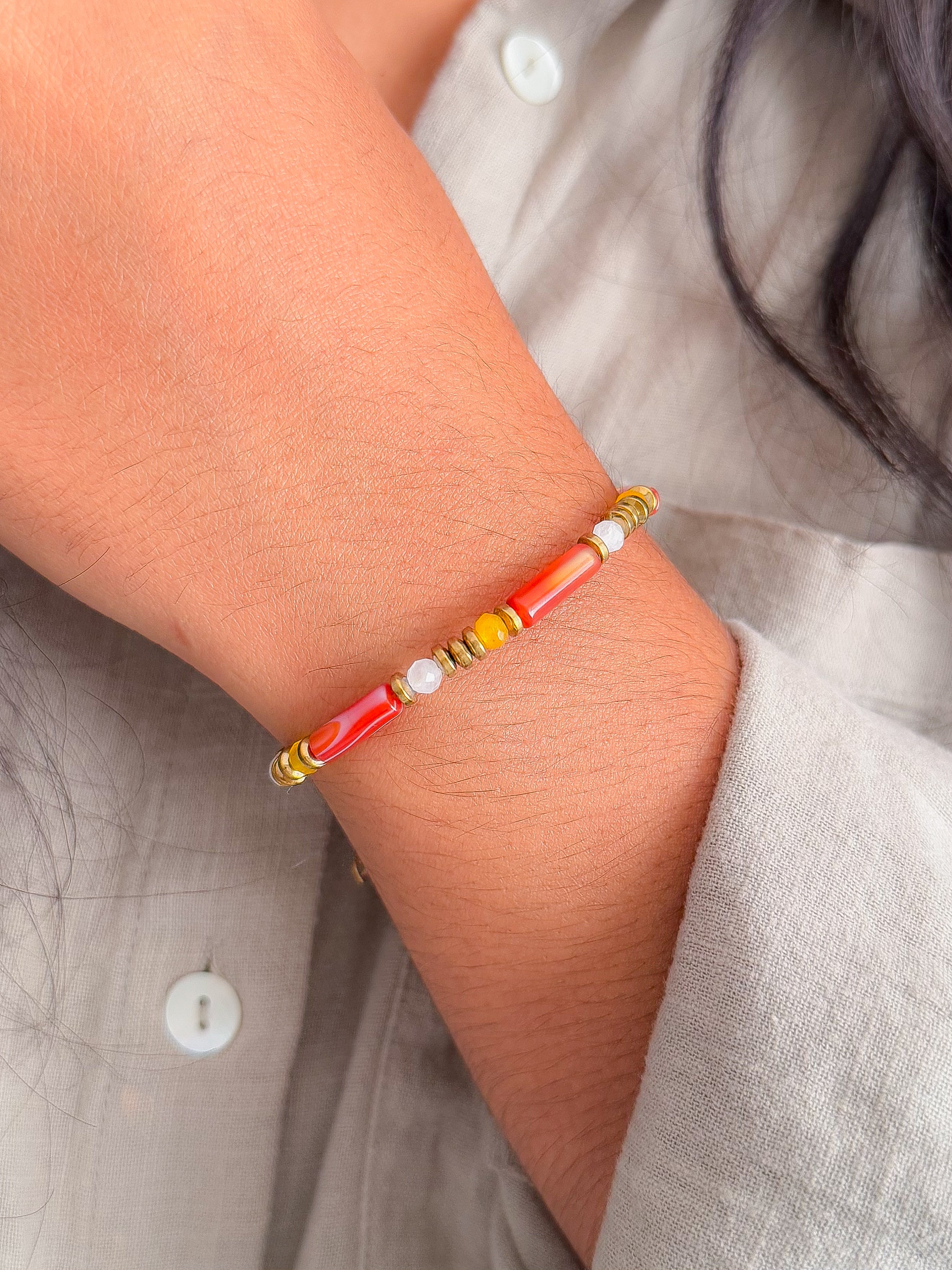 Bracelet BARBARA Agate & Quartz - Confiance en soi et passage à l'action