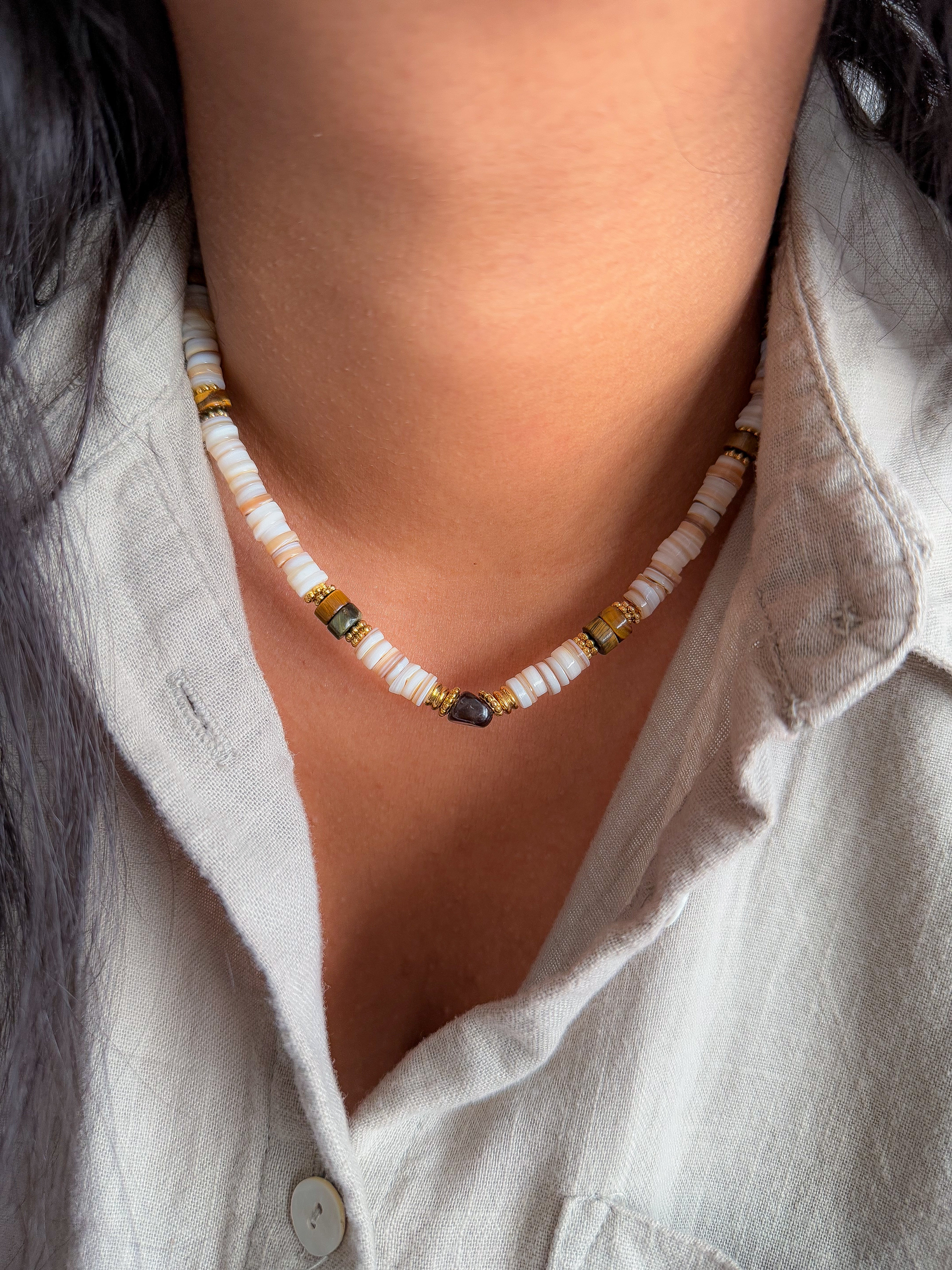 Collier LEELOO Oeil de Tigre - Protection, confiance en soi & stabilité émotionnelle