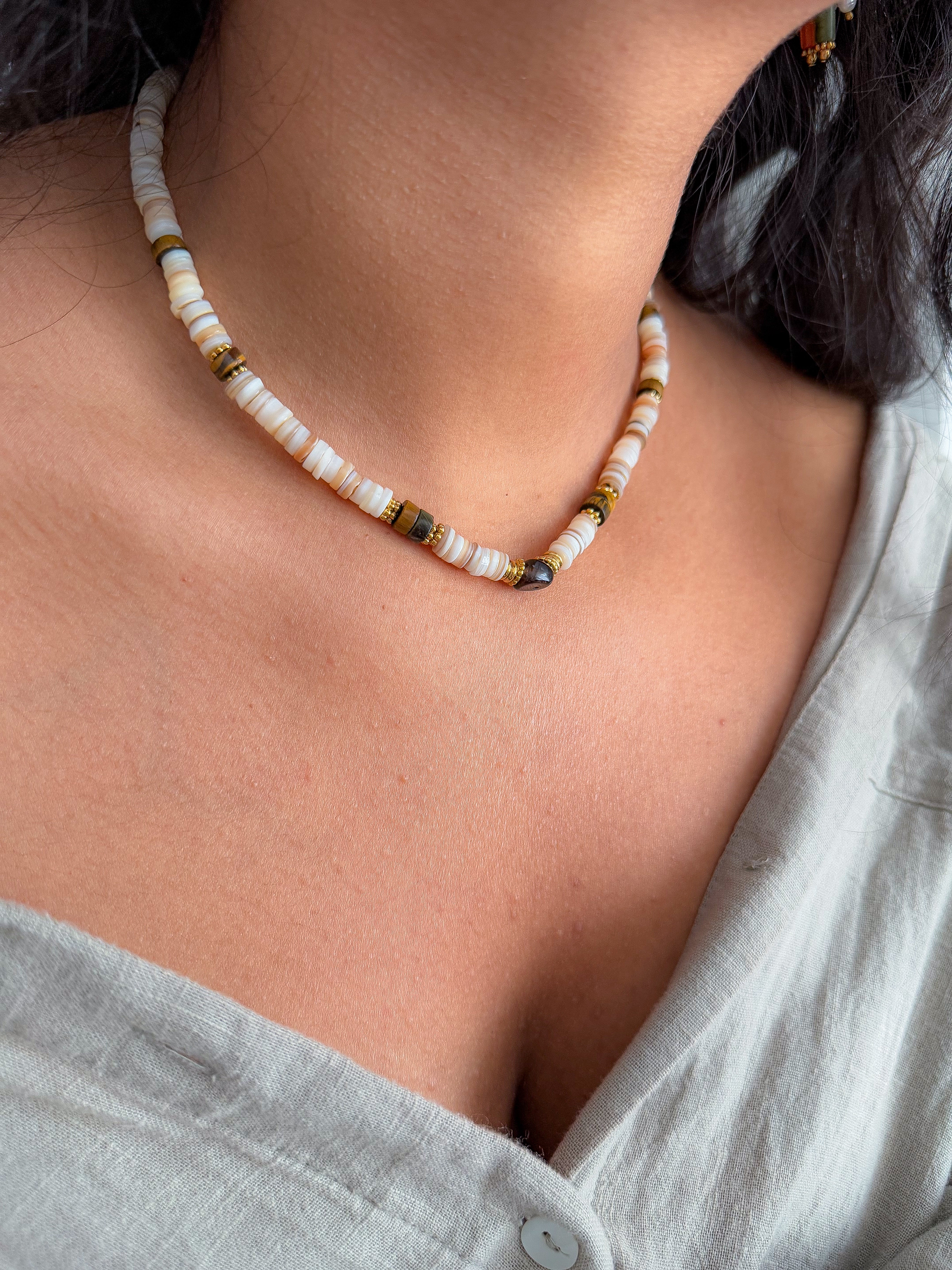 Collier LEELOO Oeil de Tigre - Protection, confiance en soi & stabilité émotionnelle