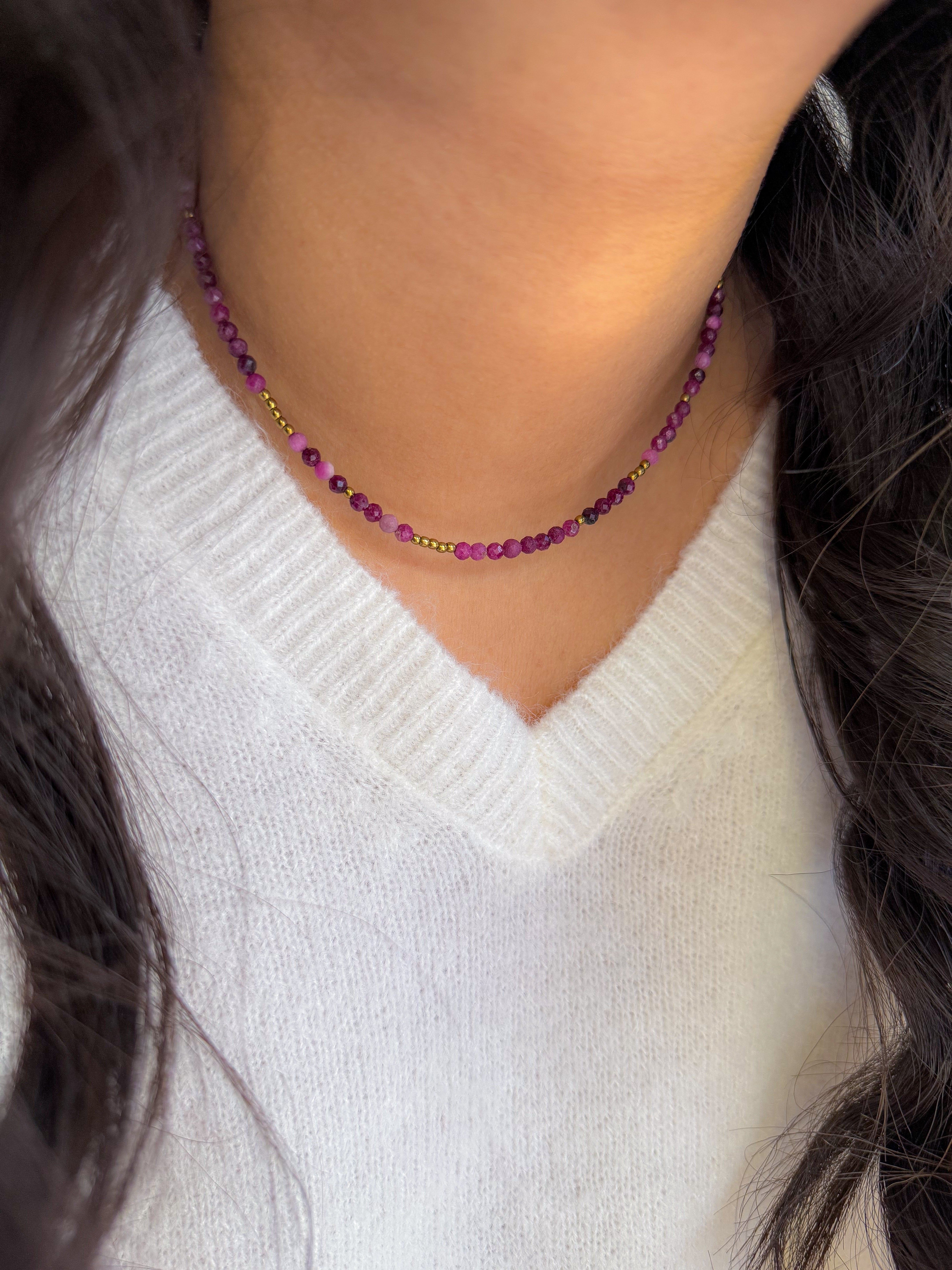 Collier IRIS Rubis - Feu intérieur, passion, affirmation de soi, courage