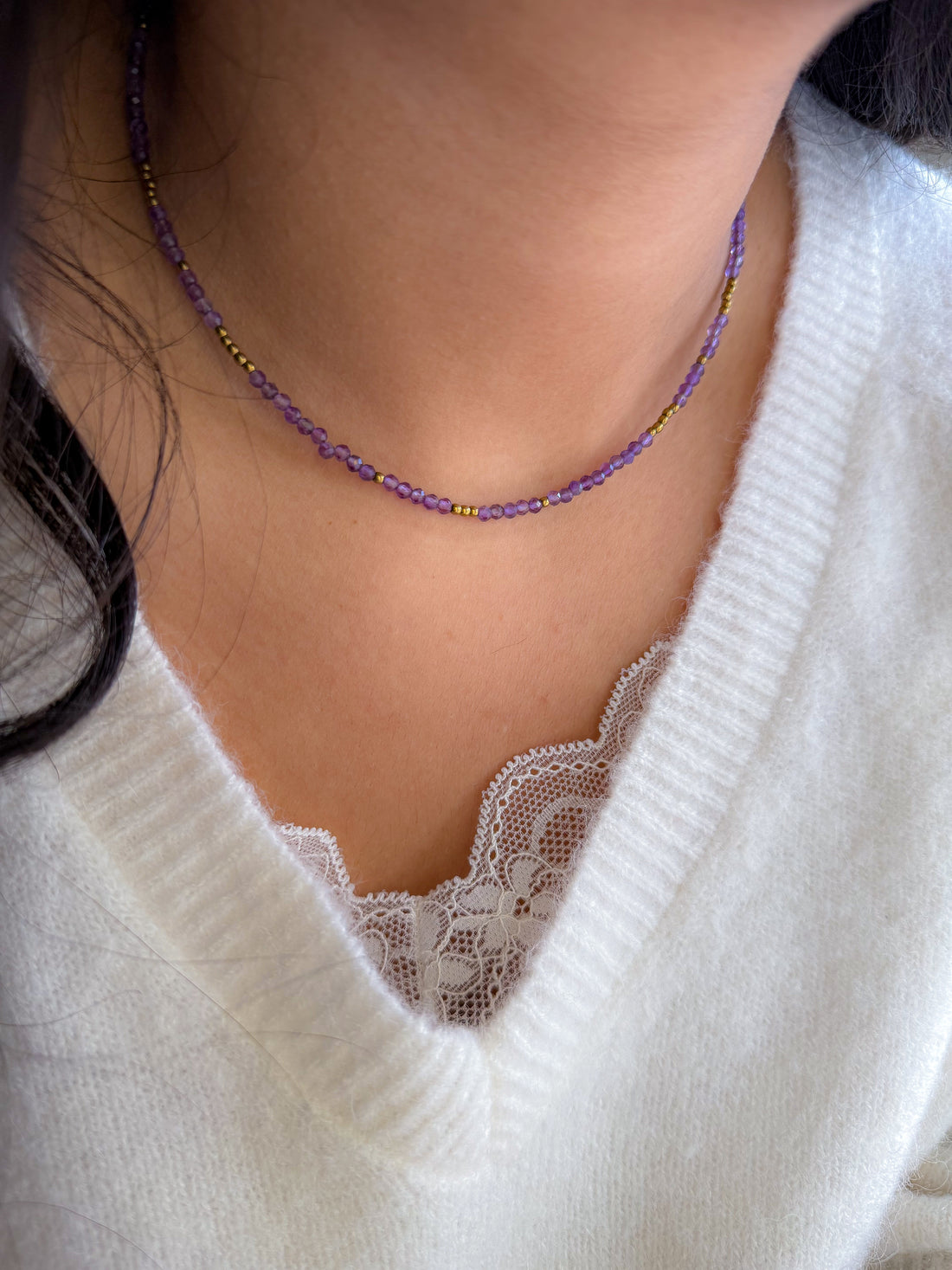 Collier IRIS Améthyste - Lâcher-prise, protection, apaisement du stress