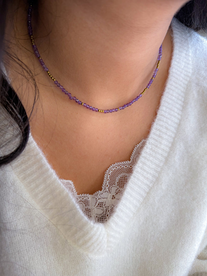 Collier IRIS Améthyste - Lâcher-prise, protection, apaisement du stress