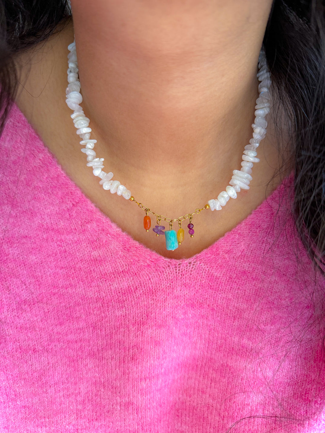 Collier MAGNOLIA base Pierre de Lune - Confiance en soi, intuition, motivation