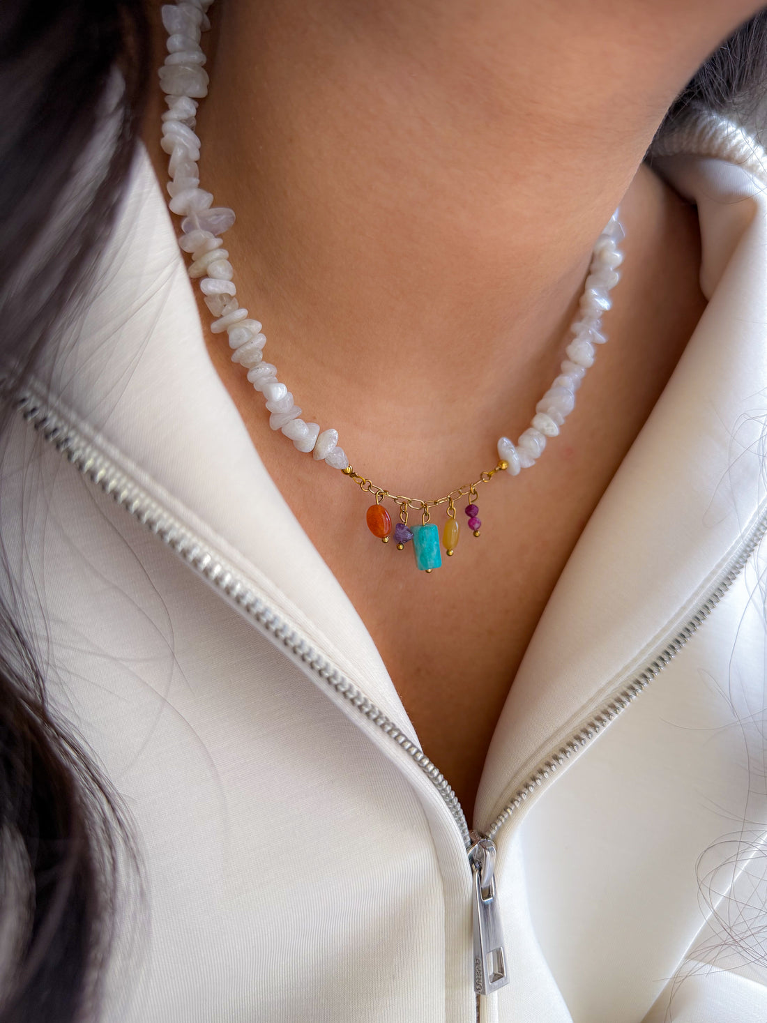 Collier MAGNOLIA base Pierre de Lune - Confiance en soi, intuition, motivation