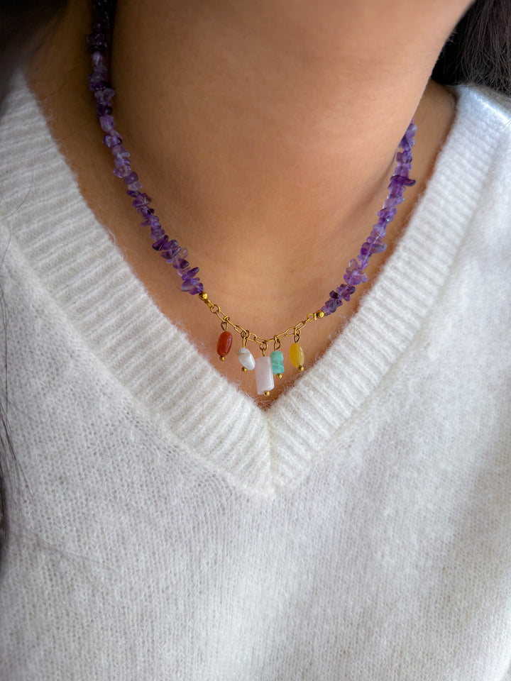 Collier MAGNOLIA base Quartz rose - Amour de soi, Joie intérieure, Confiance en soi