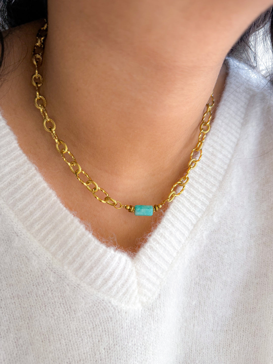 Collier LILAS Amazonite - Équilibre émotionnel, stabilité, communication