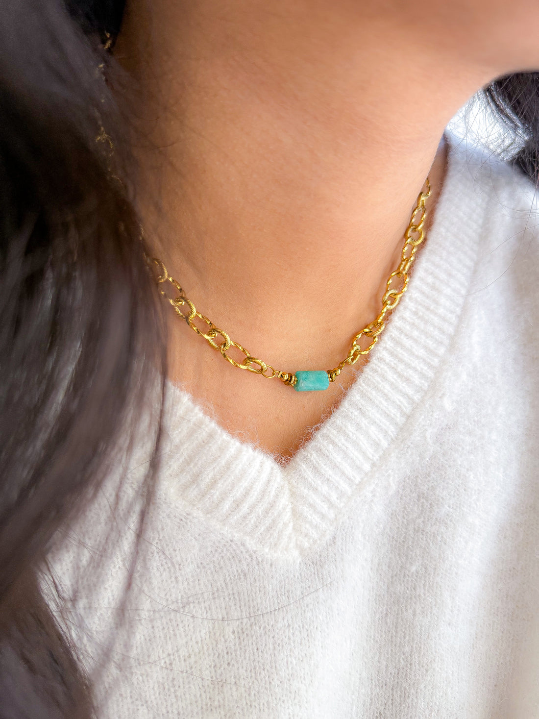 Collier LILAS Amazonite - Équilibre émotionnel, stabilité, communication