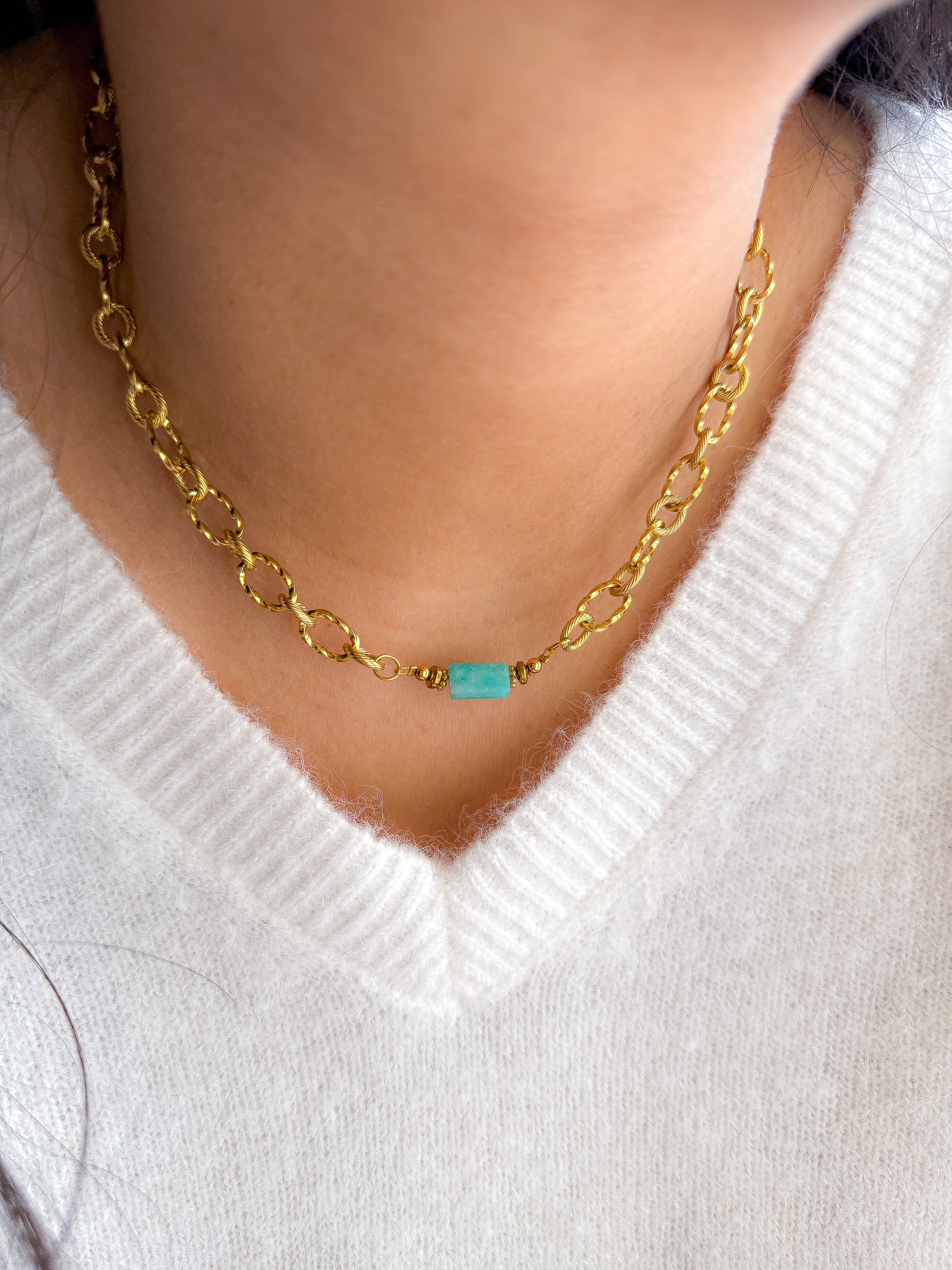 Collier LILAS Amazonite - Équilibre émotionnel, stabilité, communication