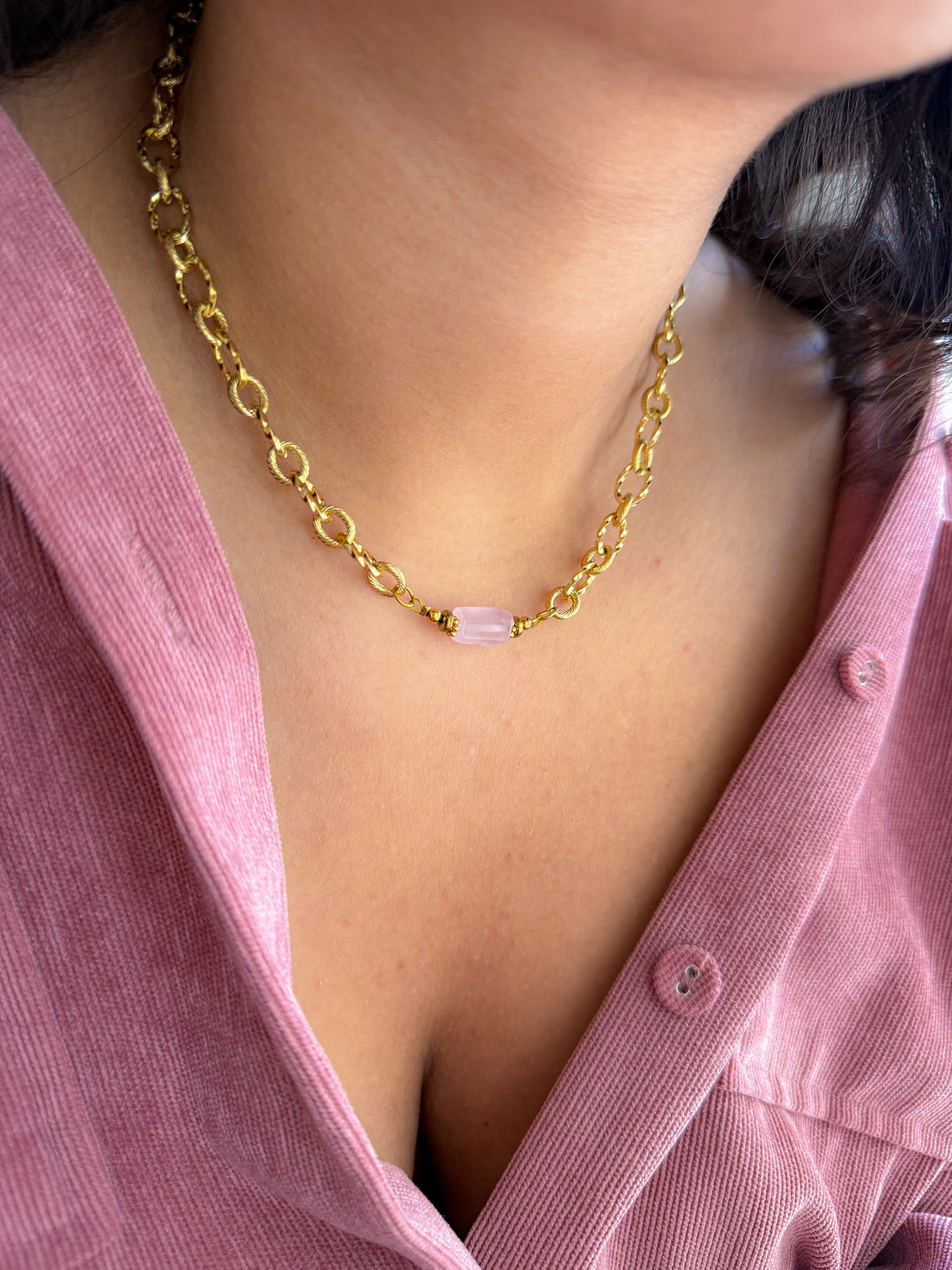 Collier LILAS Quartz rose - Confiance en soi, libération émotionnelle, ouverture du coeur