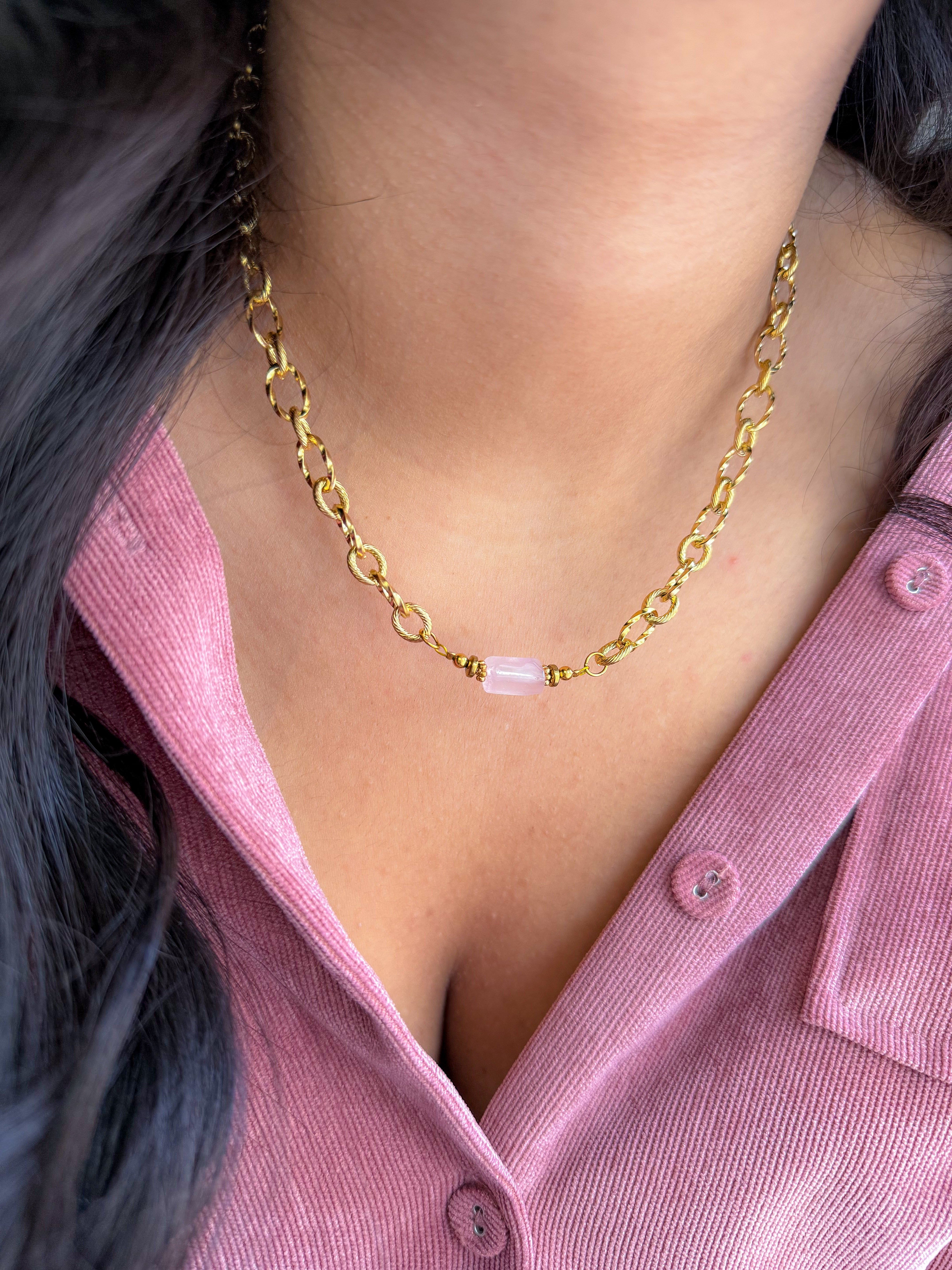 Collier LILAS Quartz rose - Confiance en soi, libération émotionnelle, ouverture du coeur
