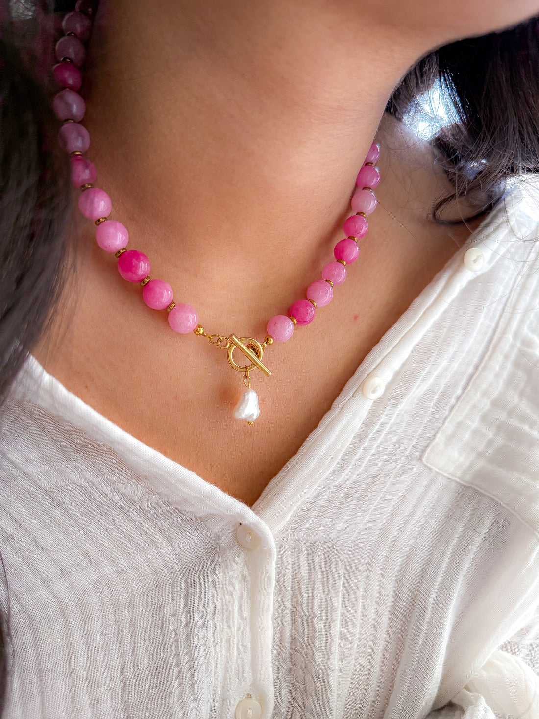 Collier DAHLIA Jade - Apaisement intérieur & amour de soi