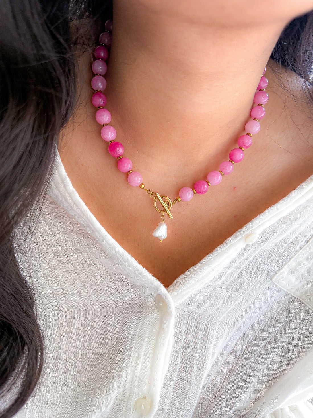 Collier DAHLIA Jade - Apaisement intérieur & amour de soi