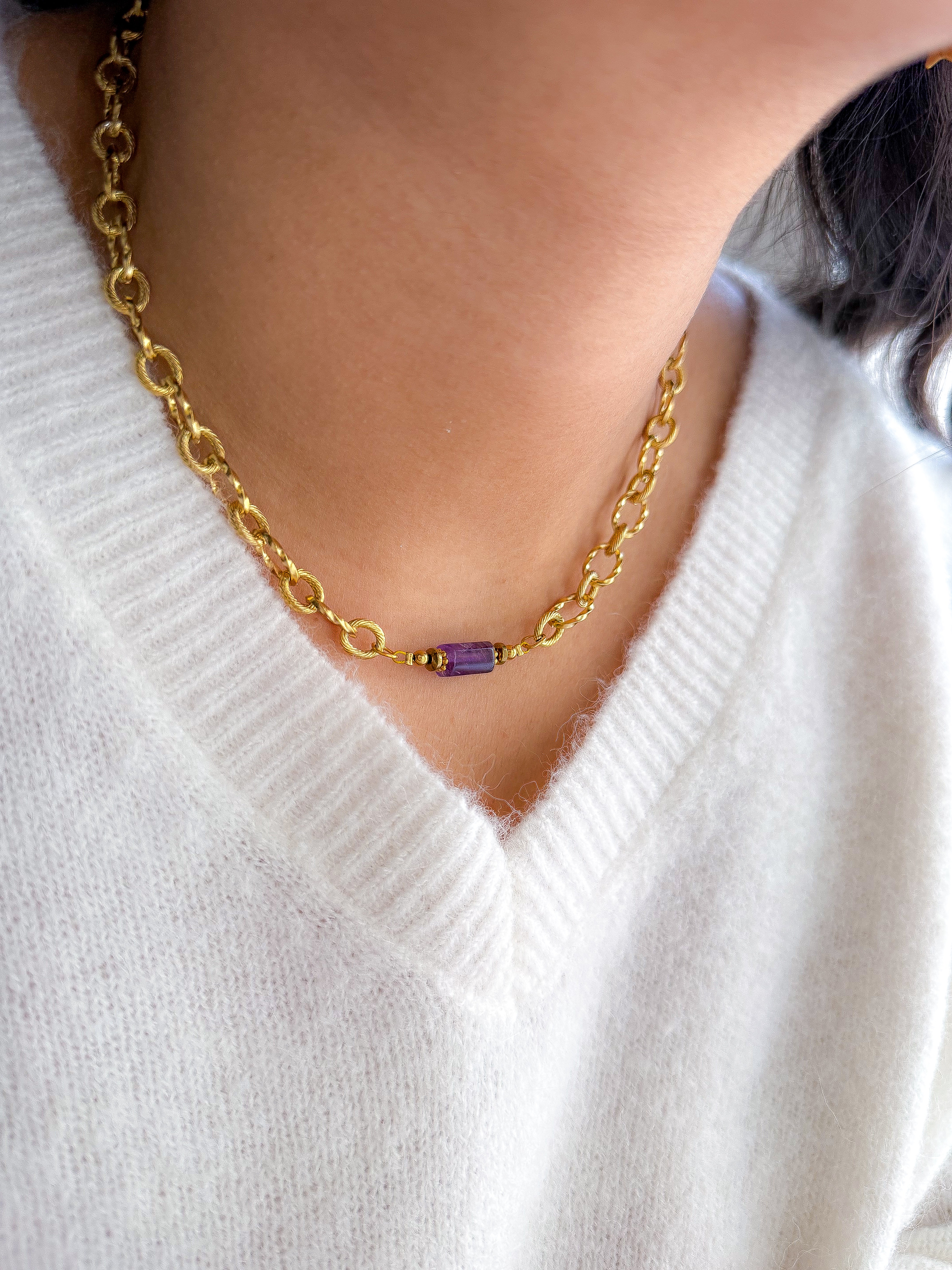 Collier LILAS Améthyste - Lâcher-prise, clarté intérieure, protection