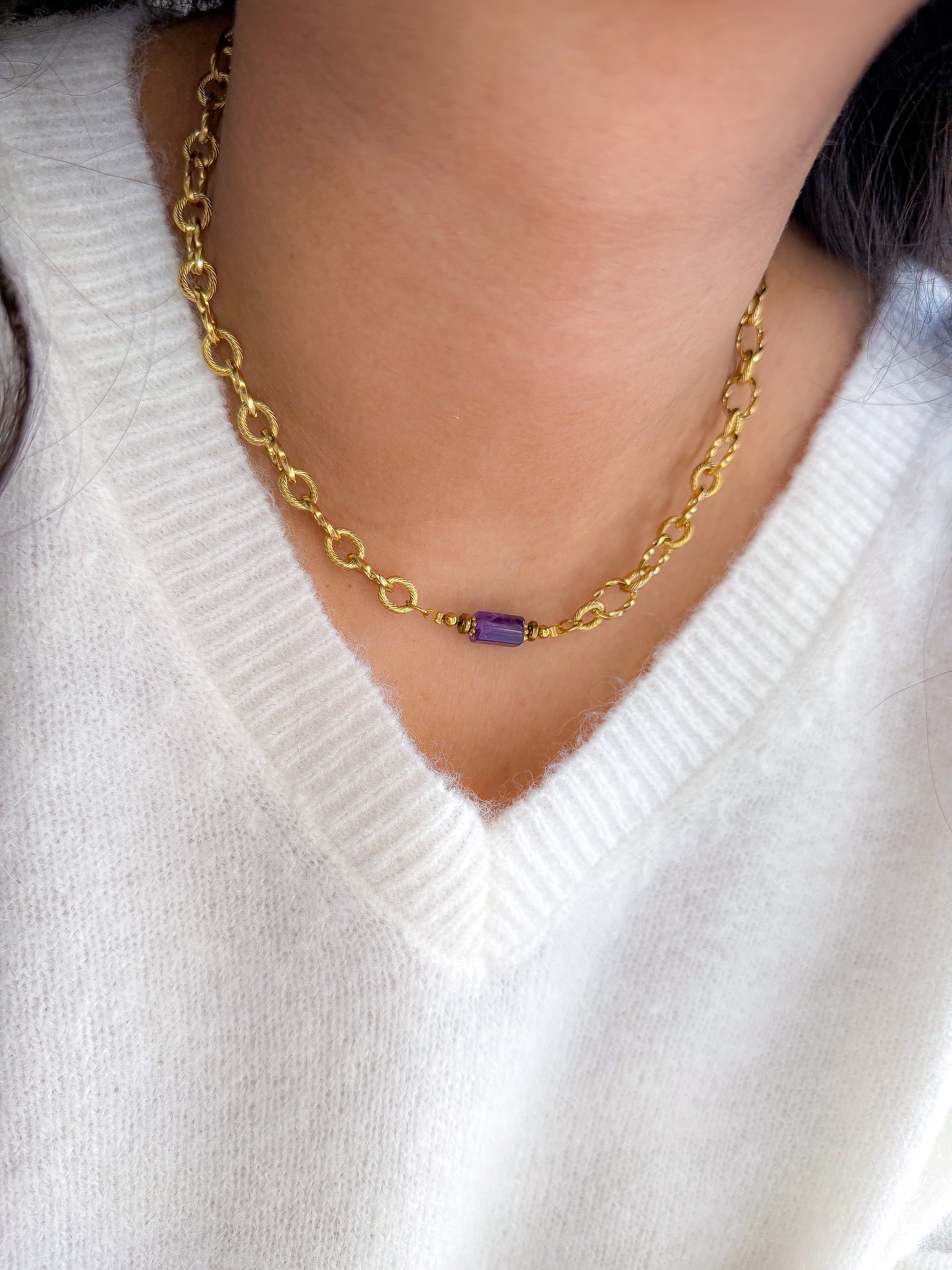 Collier LILAS Améthyste - Lâcher-prise, clarté intérieure, protection