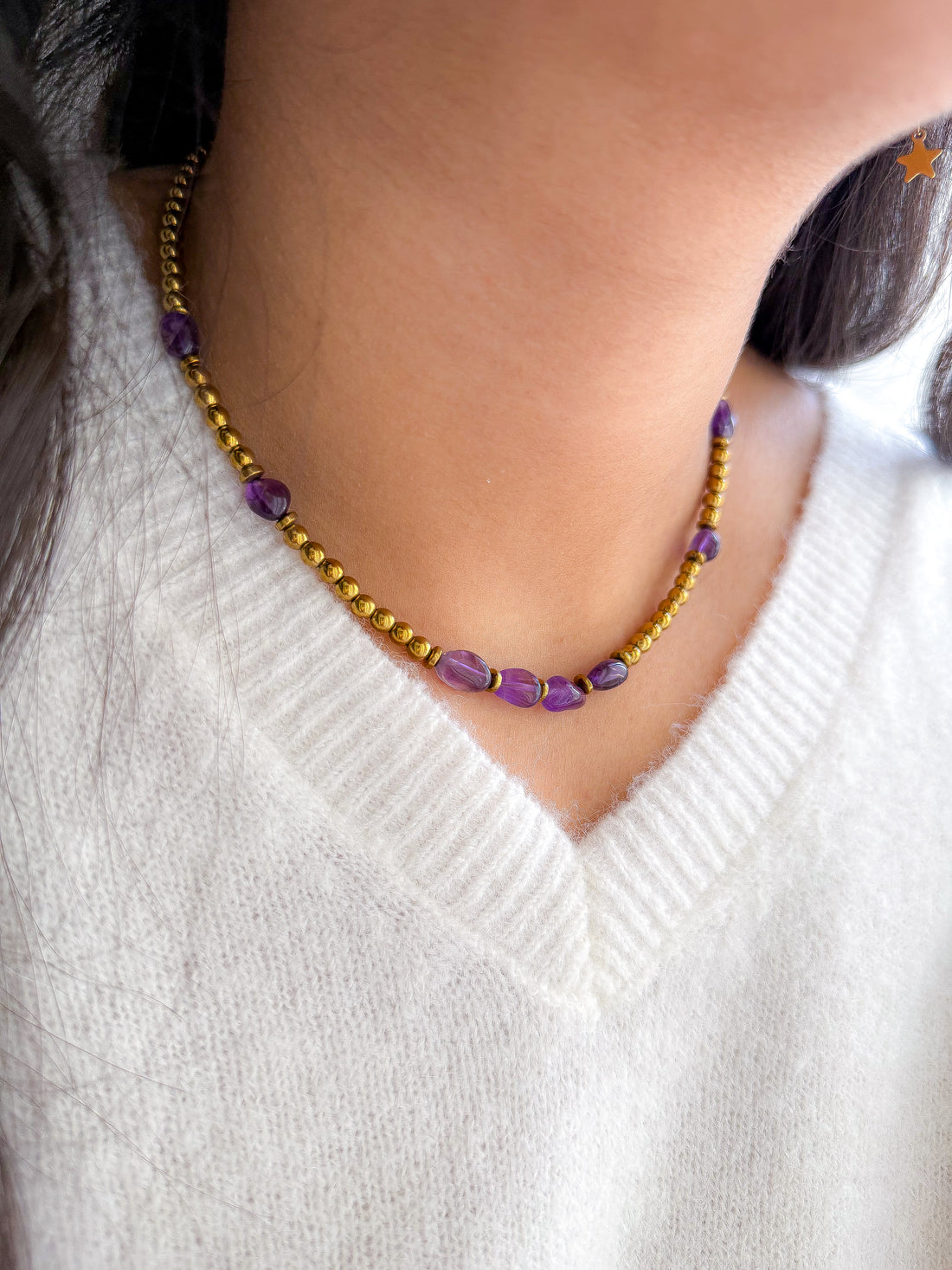 Collier AZALÉE Améthyste - Protection, apaisement émotionnel, lâcher-prise