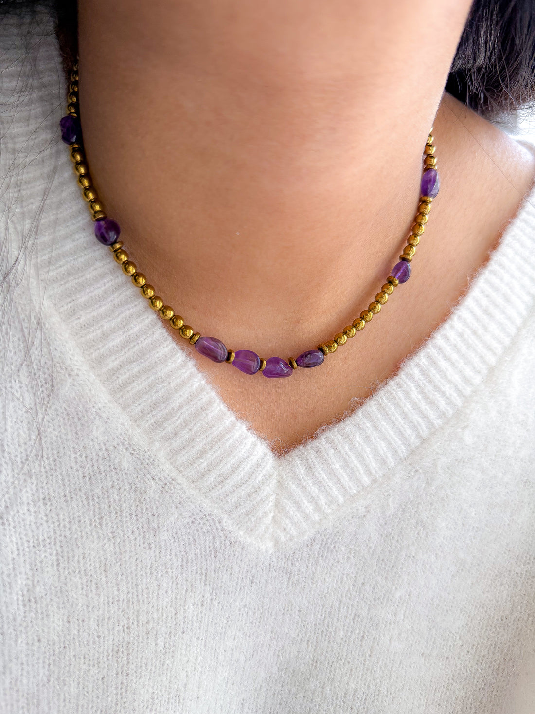 Collier AZALÉE Améthyste - Protection, apaisement émotionnel, lâcher-prise