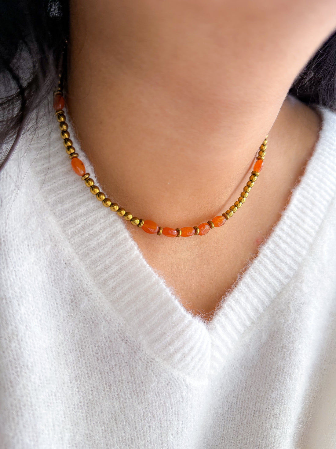 Collier AZALÉE Aventurine orange - Motivation, créativité, passage à l'action