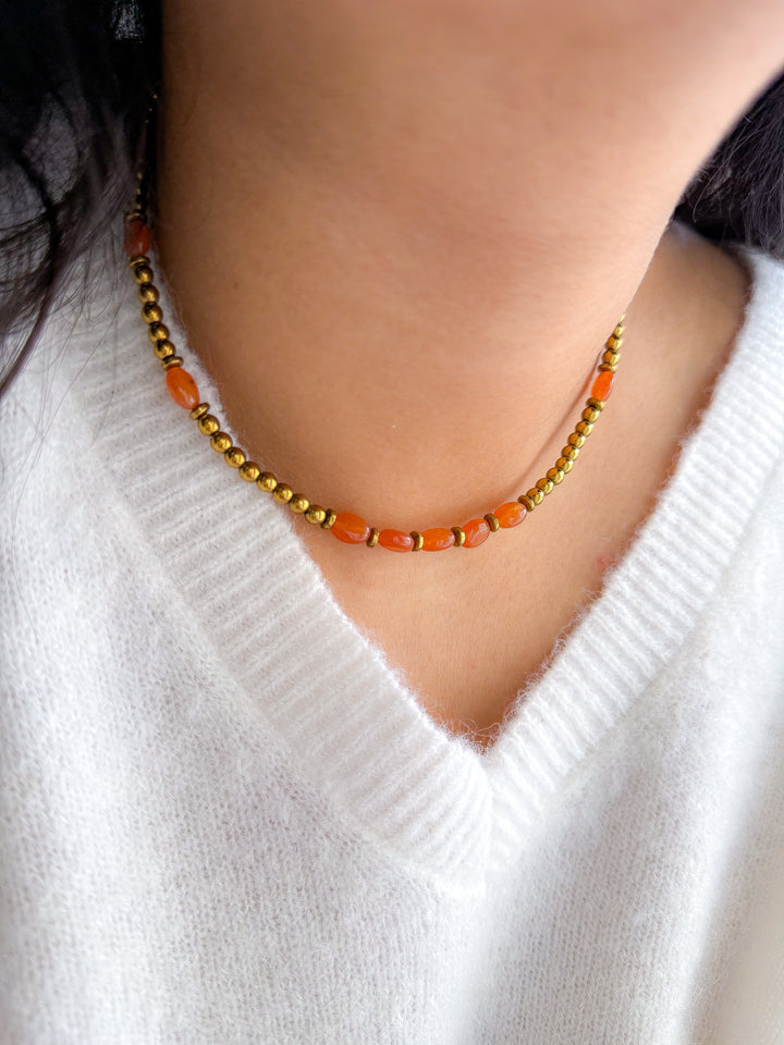Collier AZALÉE Aventurine orange - Motivation, créativité, passage à l'action