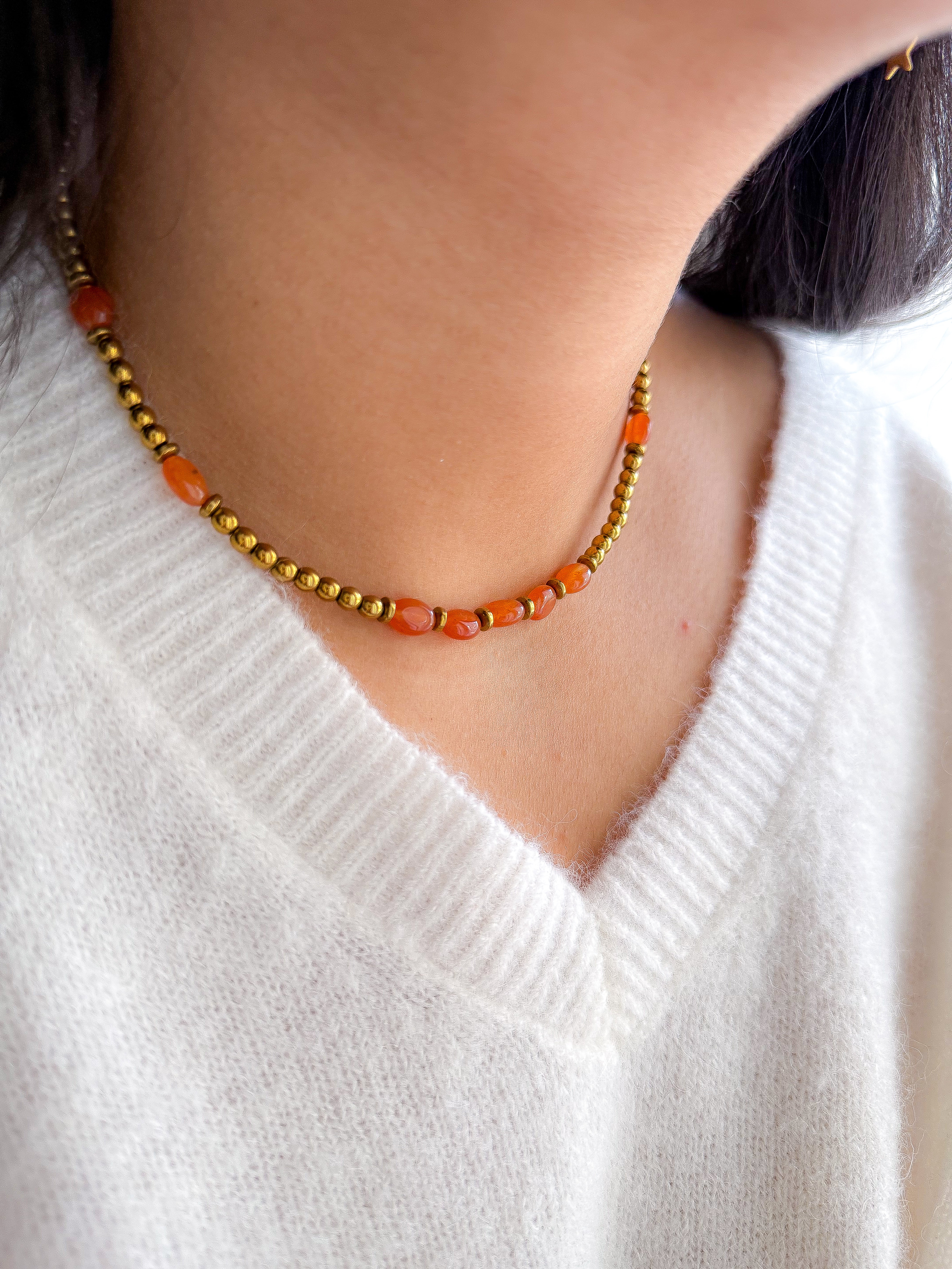 Collier AZALÉE Aventurine orange - Motivation, créativité, passage à l'action