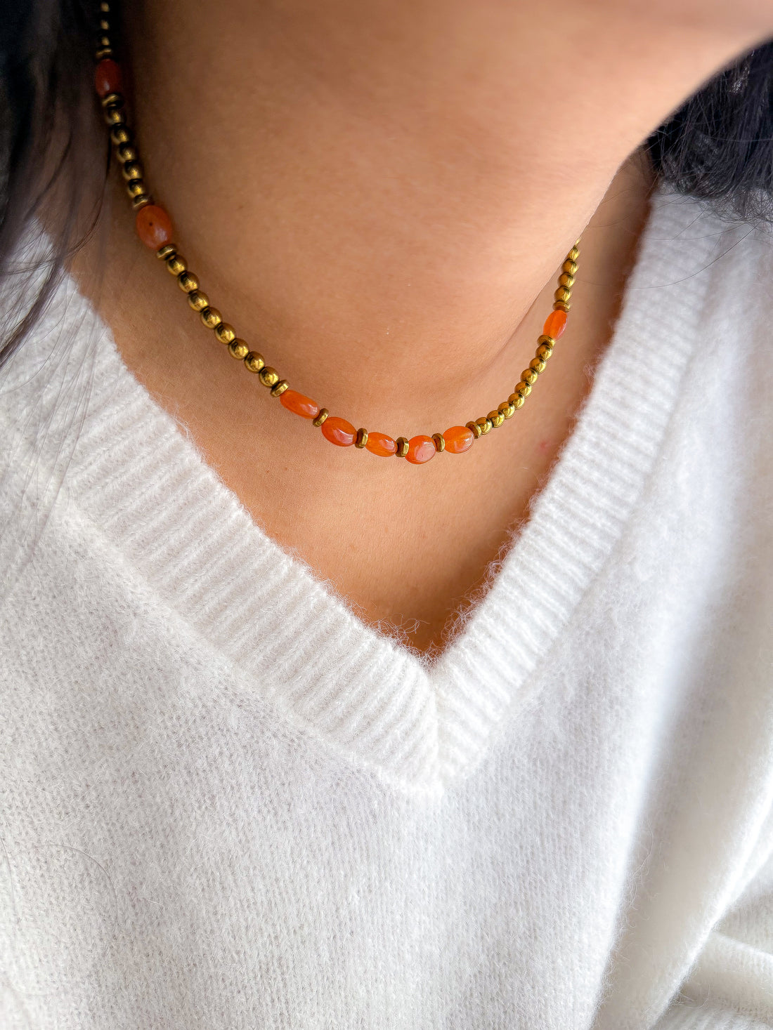 Collier AZALÉE Aventurine orange - Motivation, créativité, passage à l'action