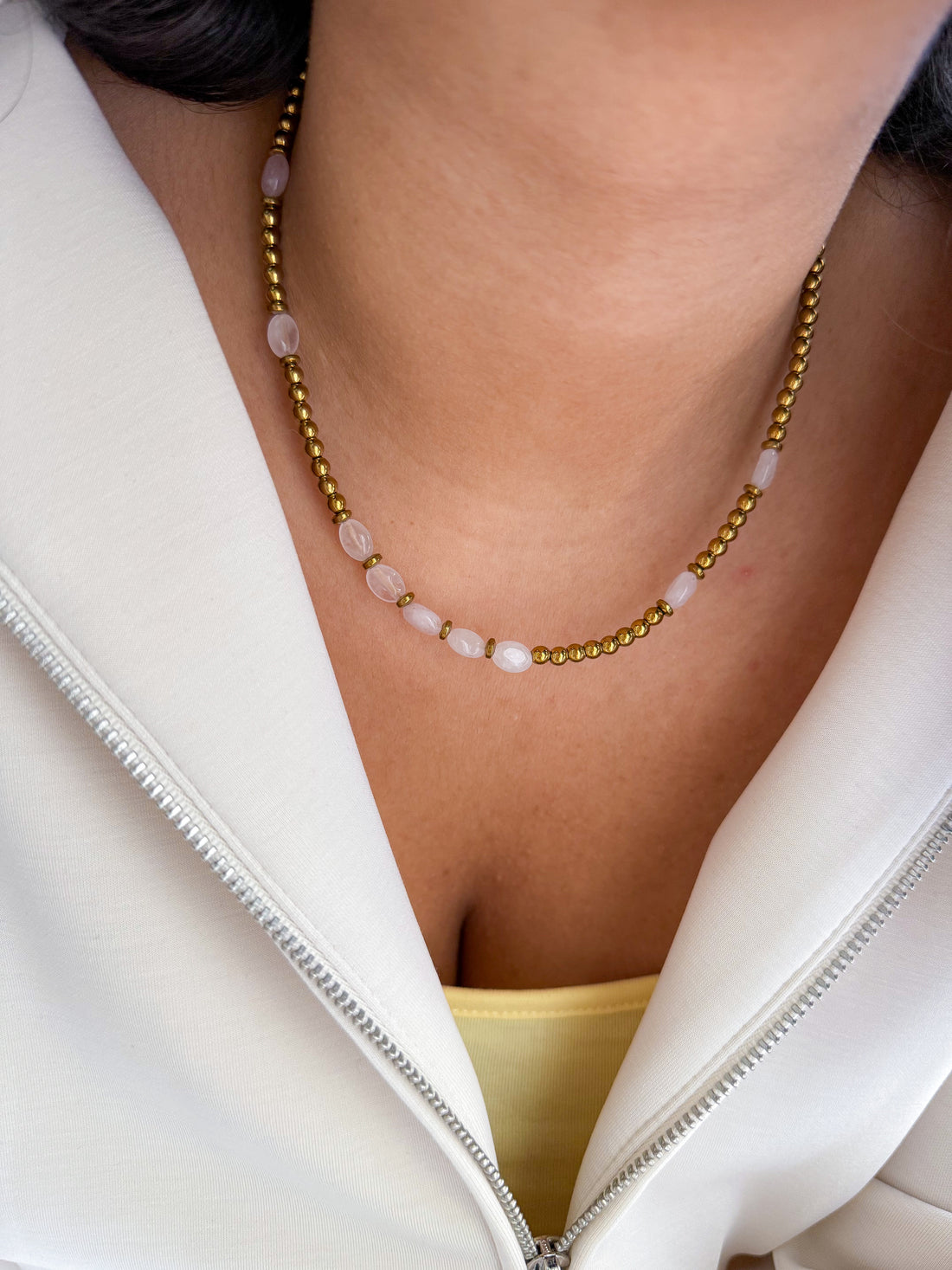 Collier AZALÉE Quartz rose - Ouverture du coeur, confiance en soi, libération