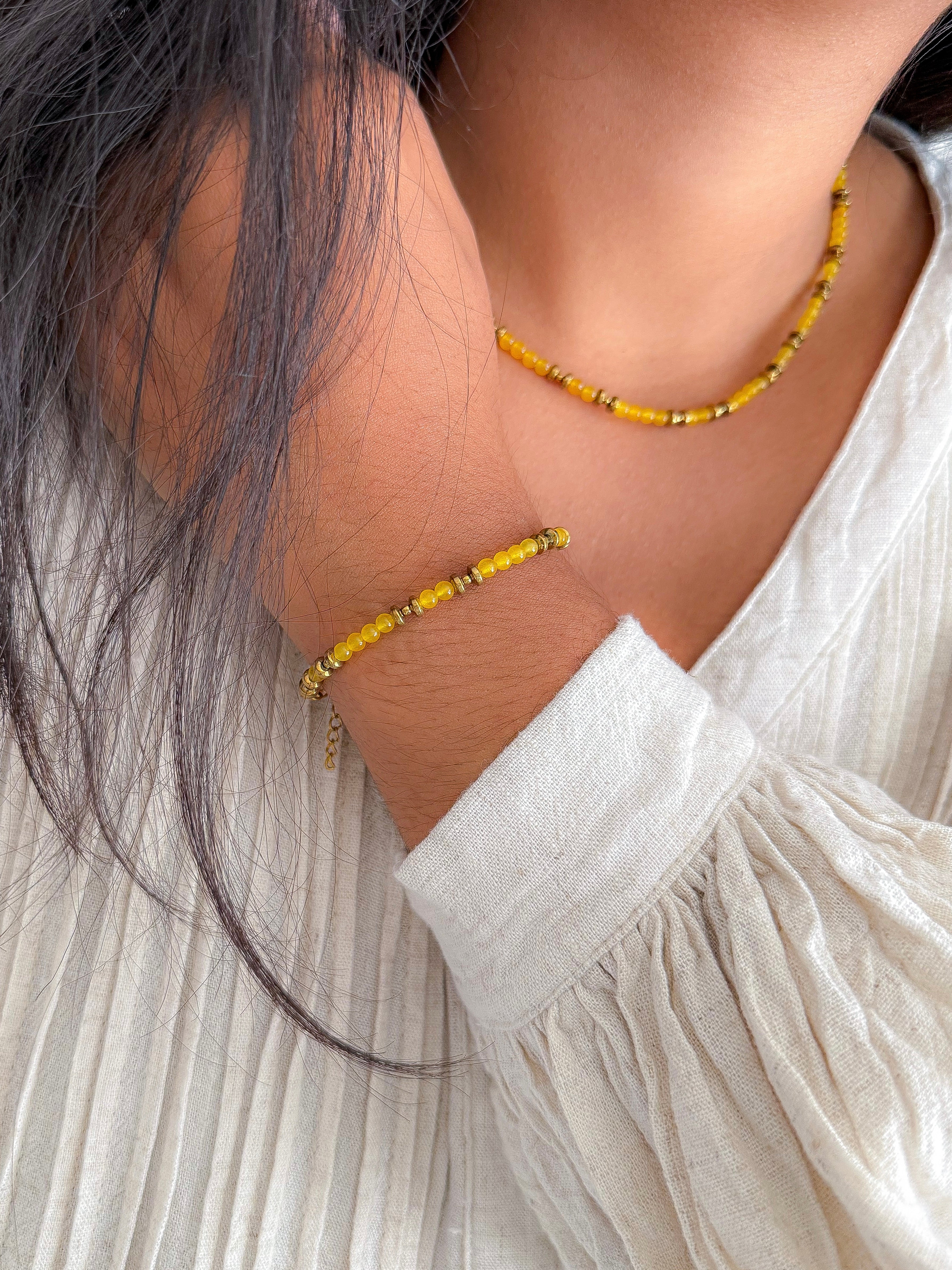 Bracelet PIERRETTE Jade jaune - Abondance, confiance en soi, stabilité émotionnelle