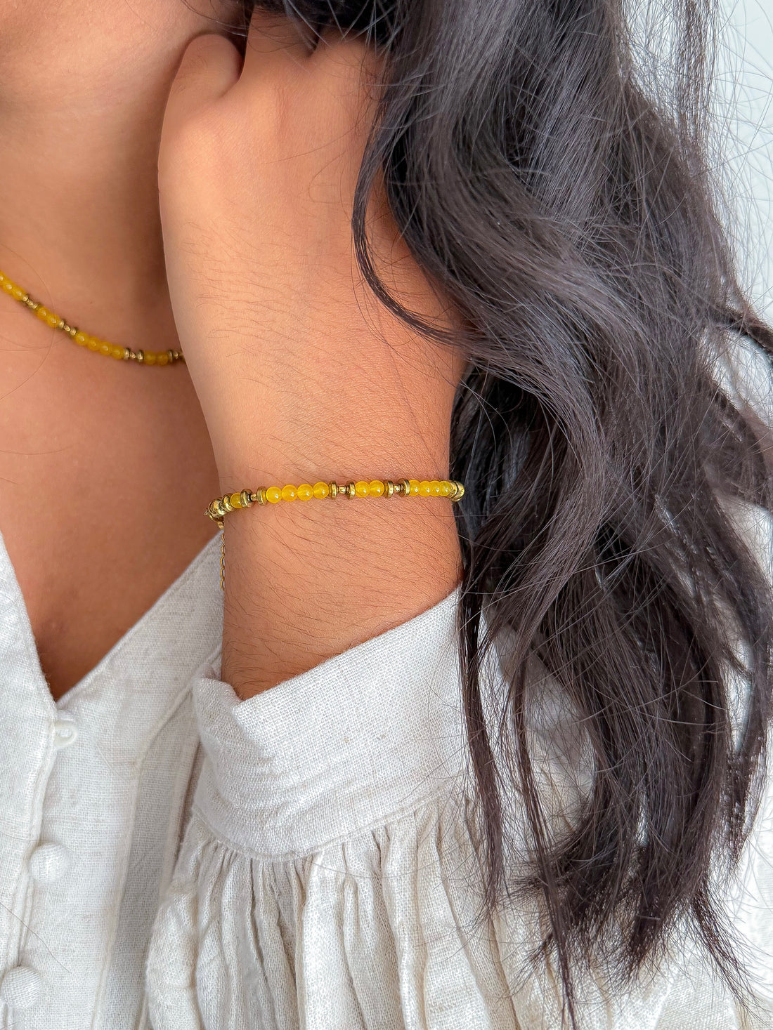 Bracelet PIERRETTE Jade jaune - Abondance, confiance en soi, stabilité émotionnelle