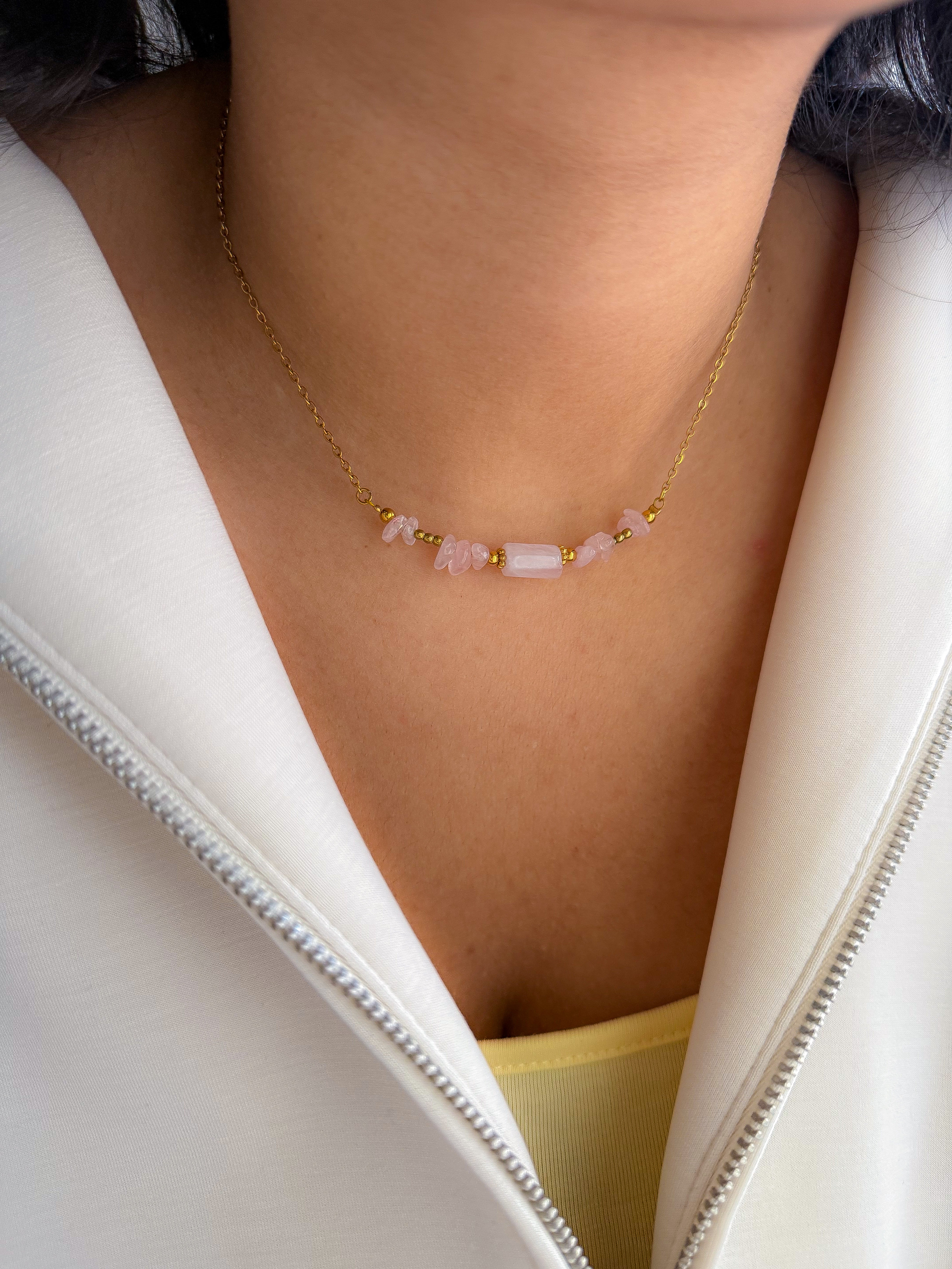 Collier LYS Quartz rose - Ouverture du coeur, libération émotionnelle, confiance en soi