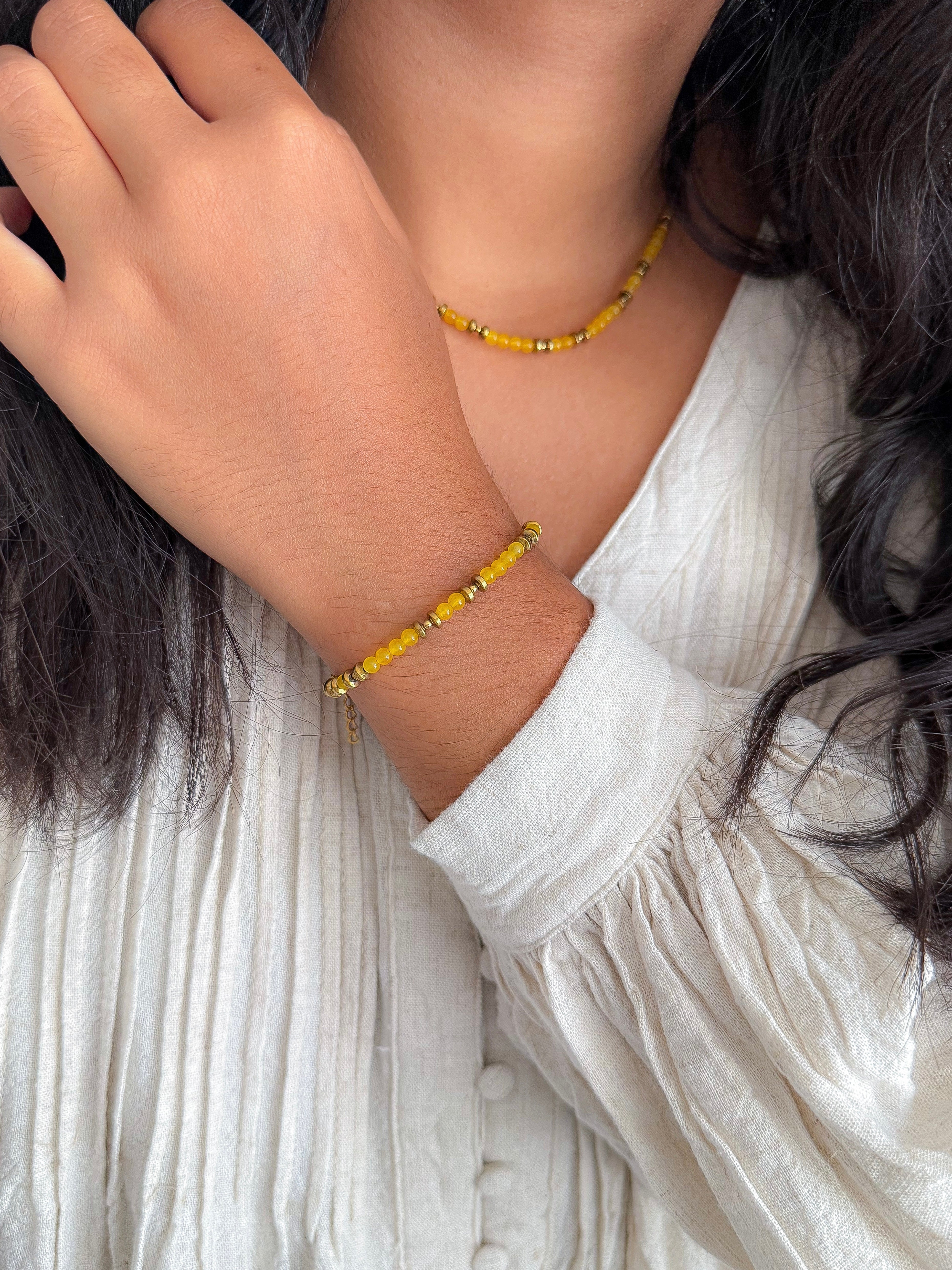 Bracelet PIERRETTE Jade jaune - Abondance, confiance en soi, stabilité émotionnelle