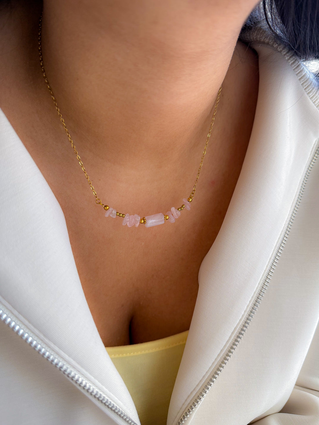 Collier LYS Quartz rose - Ouverture du coeur, libération émotionnelle, confiance en soi