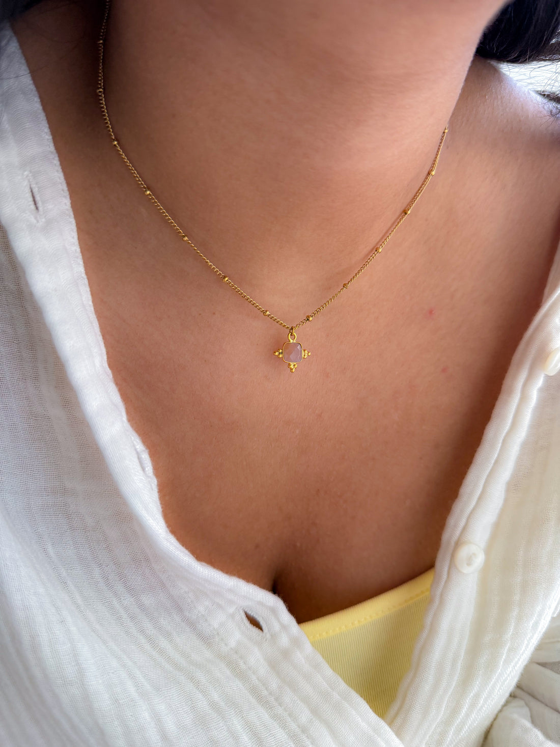 Collier CLÉMATITE Pierre de Soleil - Affirmation de soi, joie, rayonnement intérieur