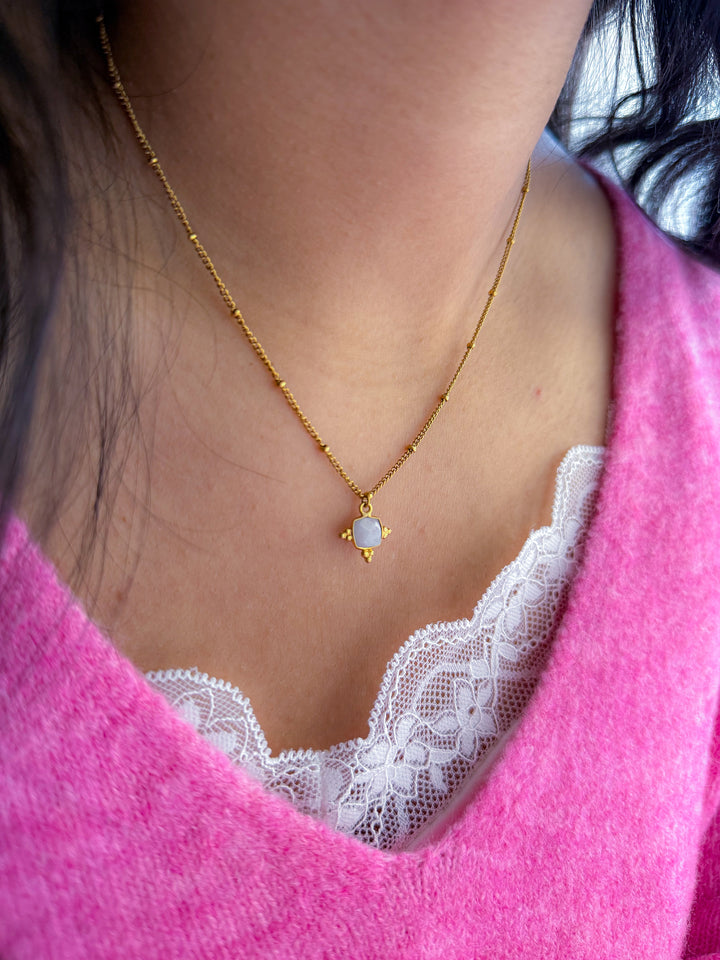 Collier CLÉMATITE Pierre de Lune - Intuition, féminin sacré, apaisement intérieur