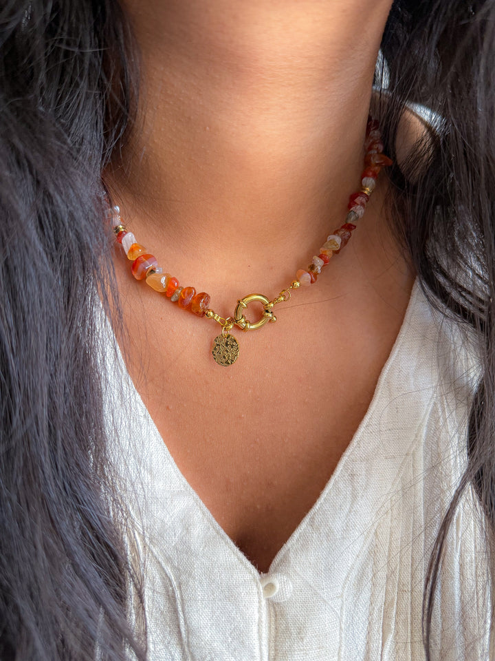 Collier NADÈGE Cornaline - Passage à l'action, confiance en soi, sécurité intérieure (Copie)