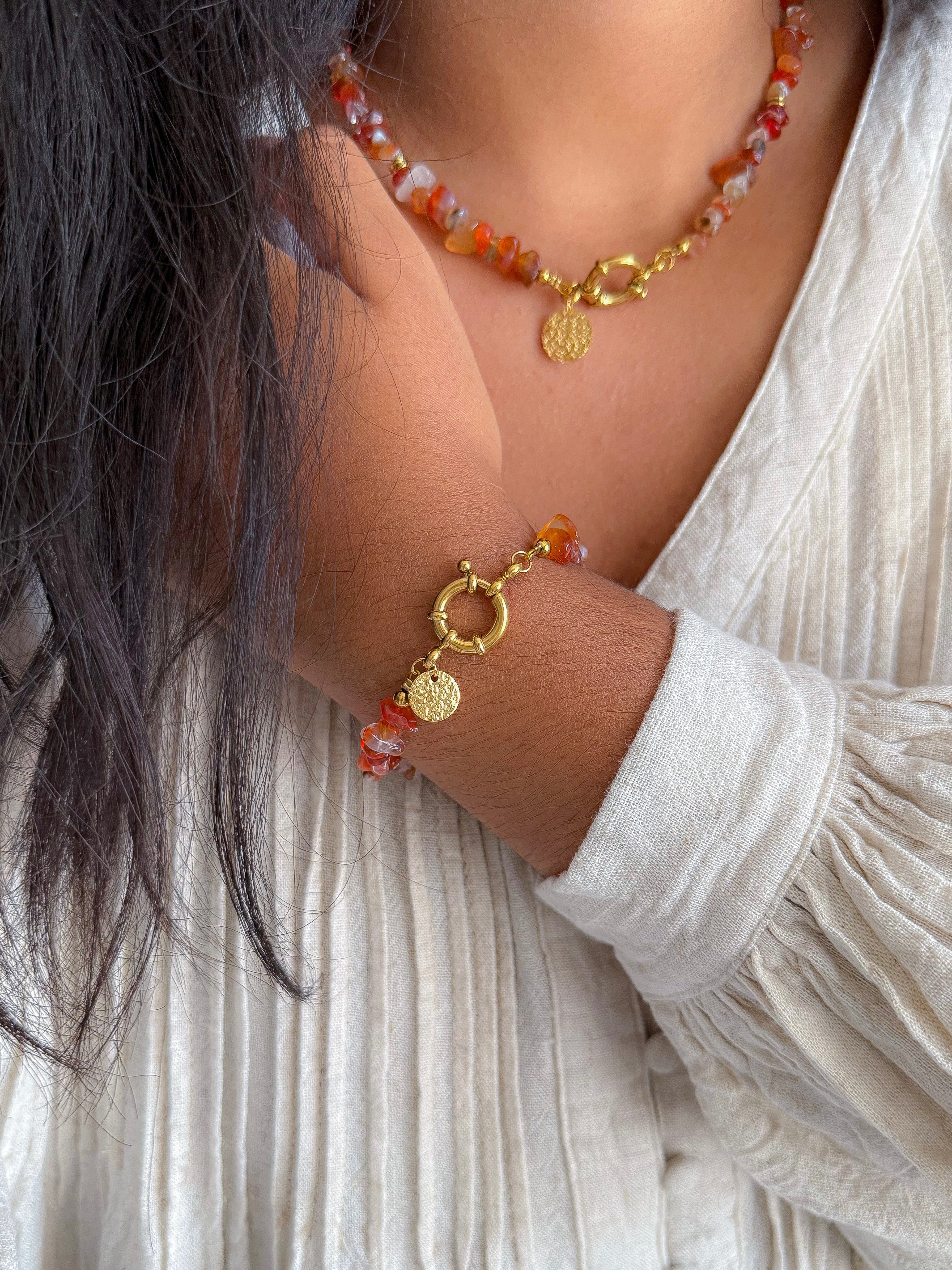 Bracelet NADÈGE Cornaline - Passage à l'action, confiance en soi, sécurité intérieure