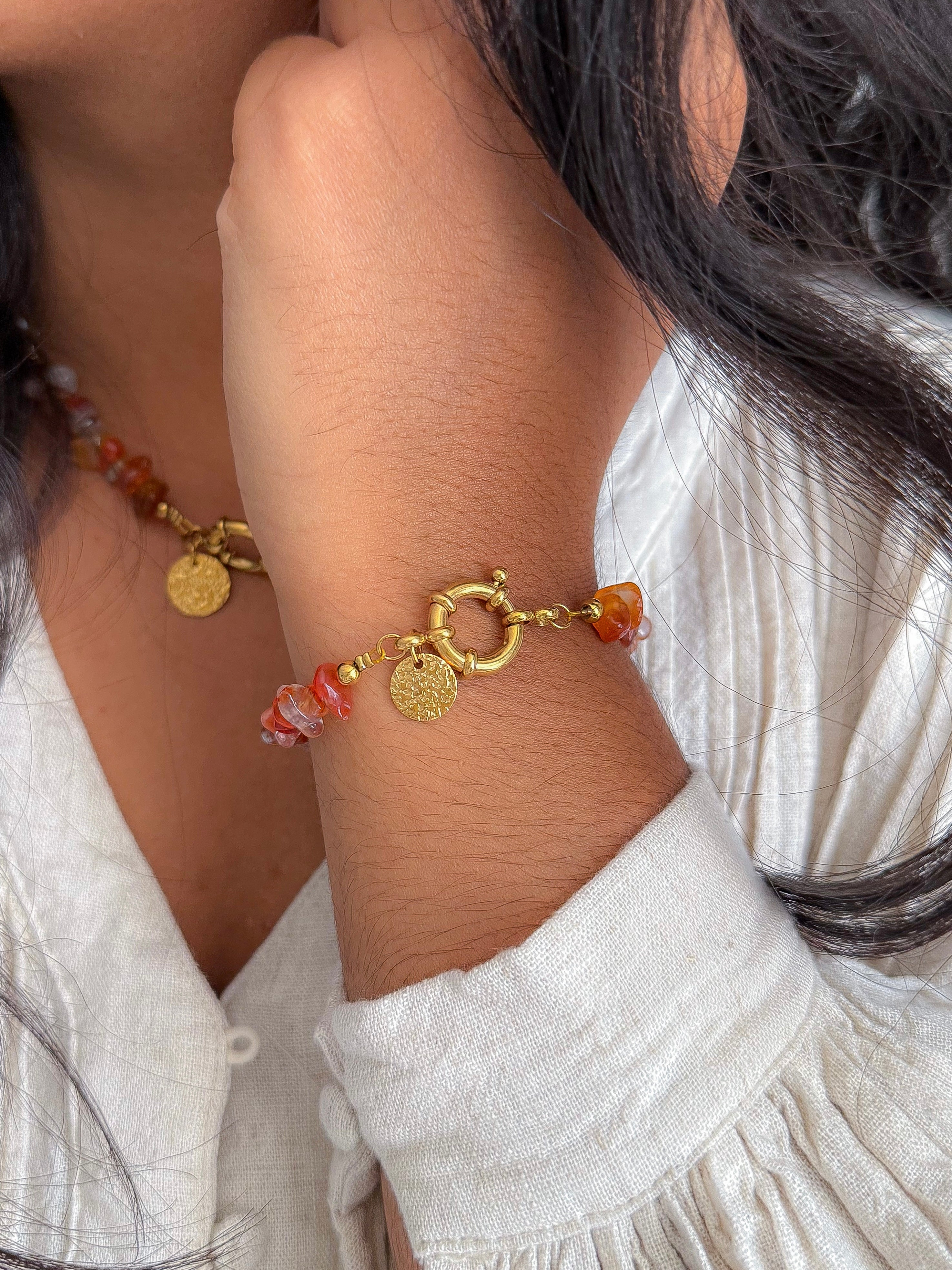 Bracelet NADÈGE Cornaline - Passage à l'action, confiance en soi, sécurité intérieure