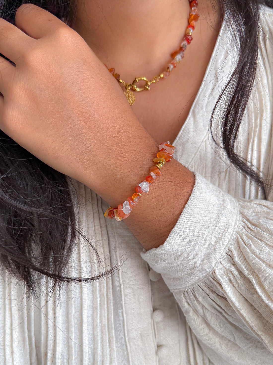 Bracelet NADÈGE Cornaline - Passage à l'action, confiance en soi, sécurité intérieure