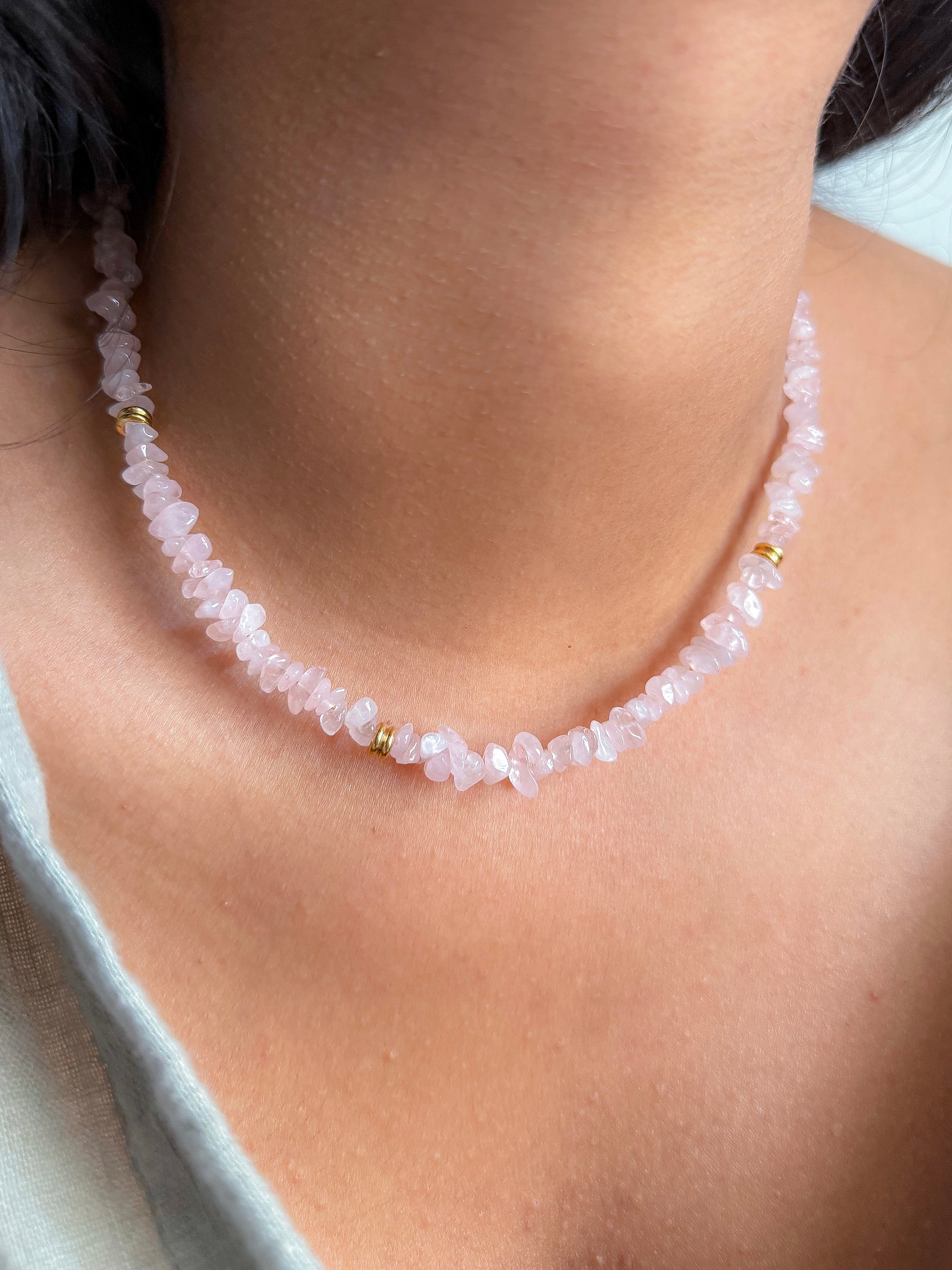 NADÈGE Necklace - Rose Quartz
