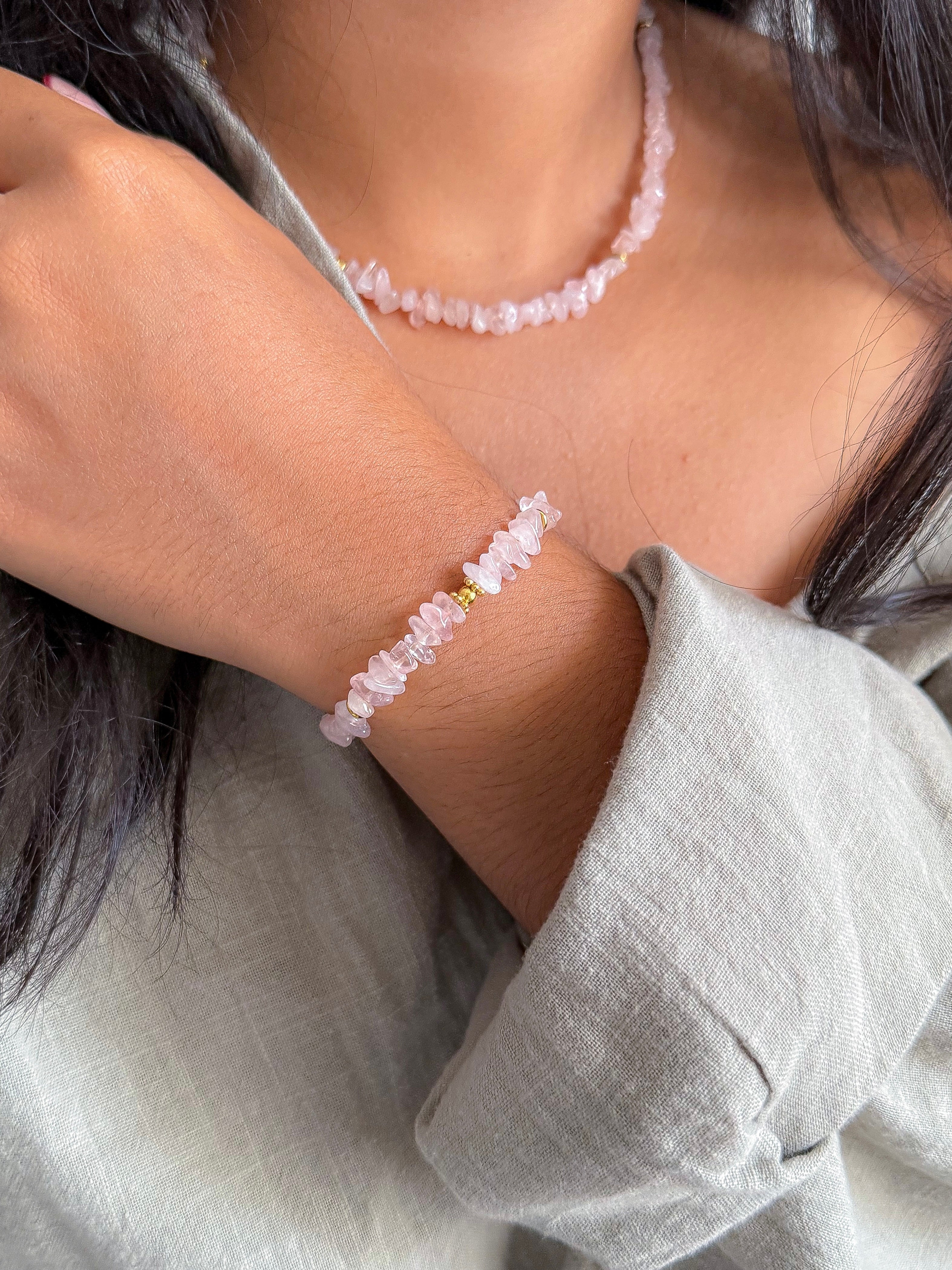 Bracelet NADÈGE Quartz rose - Confiance en soi, amour, guérison émotionnelle