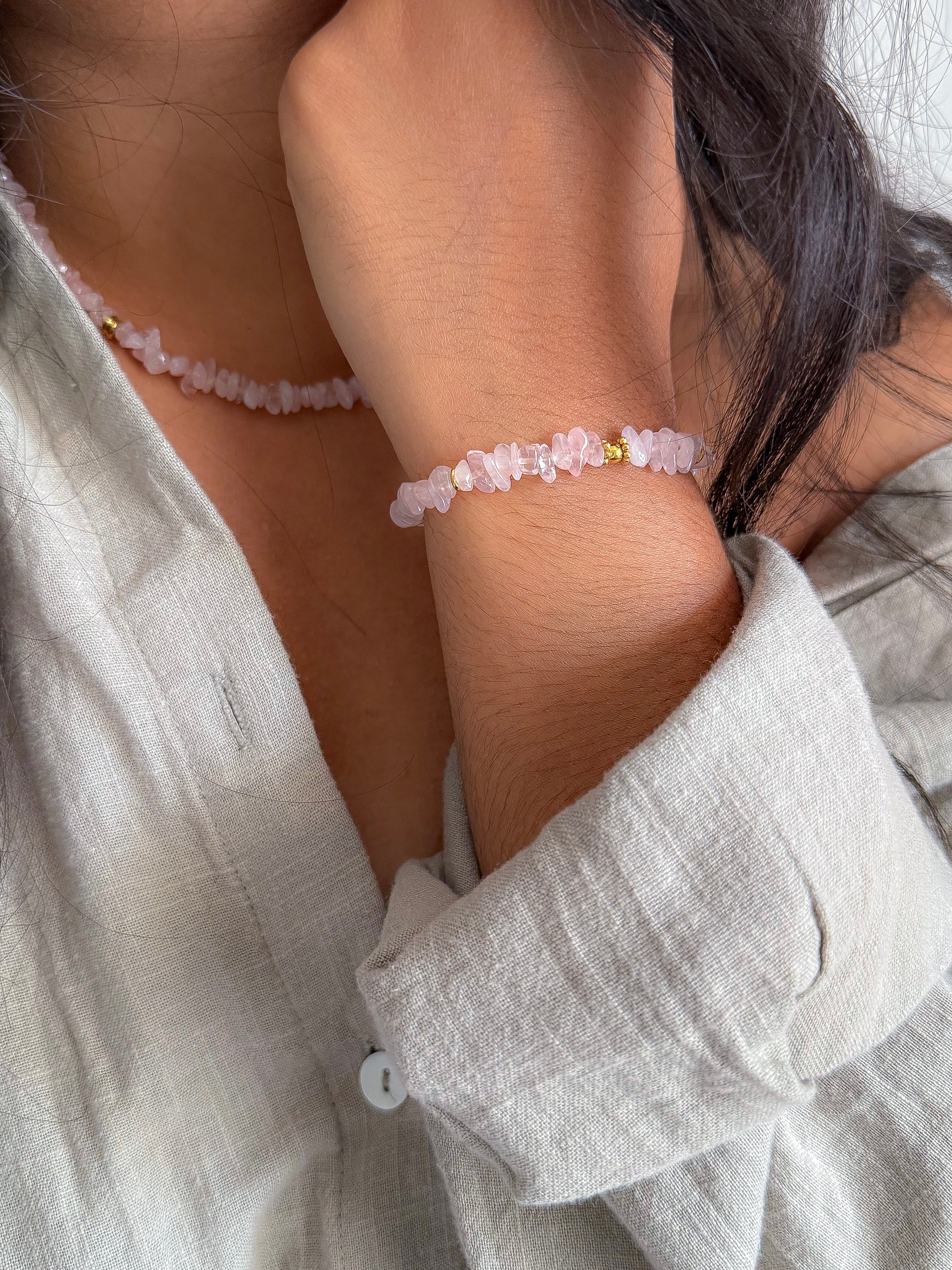 Bracelet NADÈGE Quartz rose - Confiance en soi, amour, guérison émotionnelle