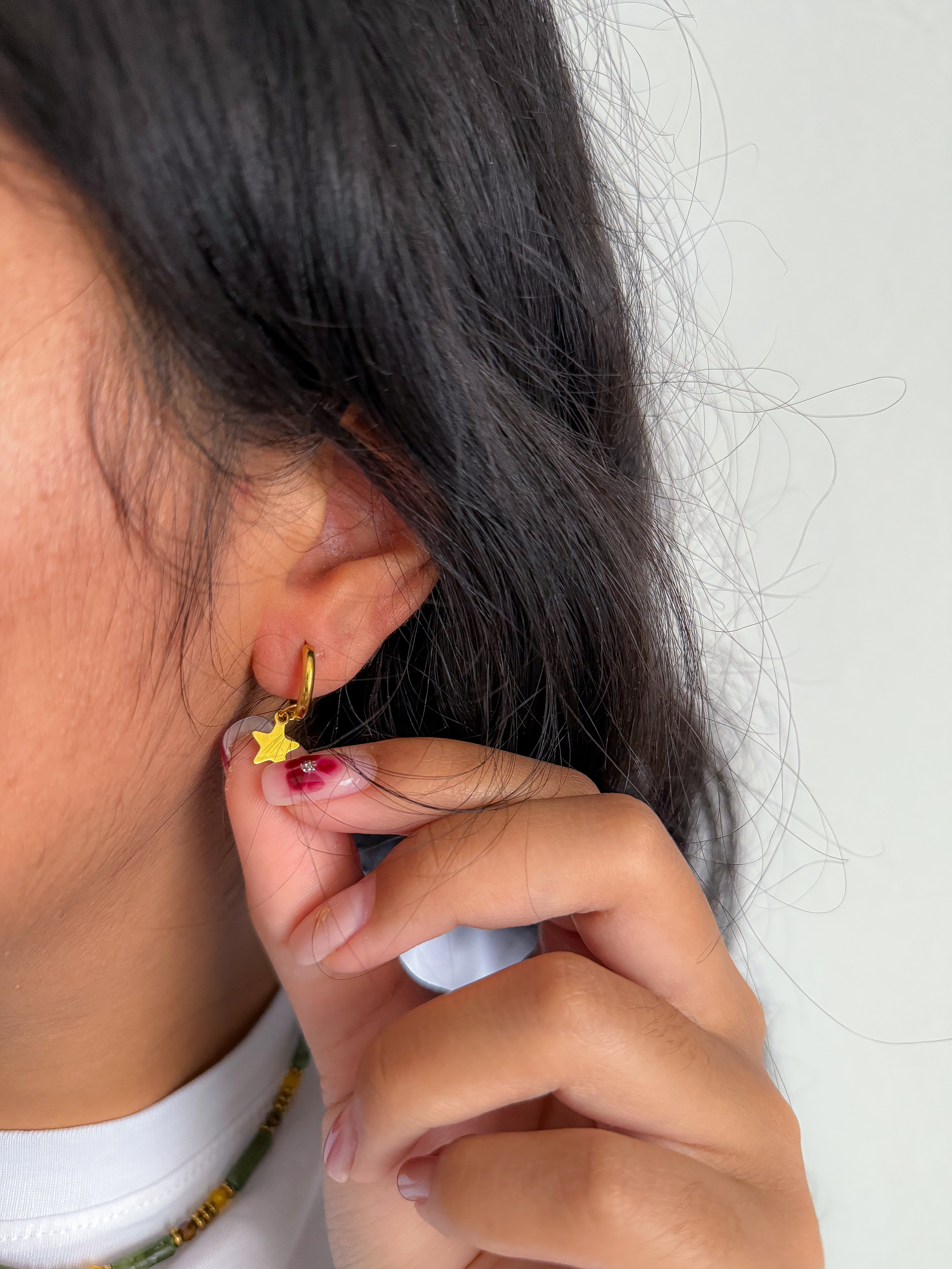 Créoles interchangeables AMBRE Quartz orange - Motivation, créativité, confiance