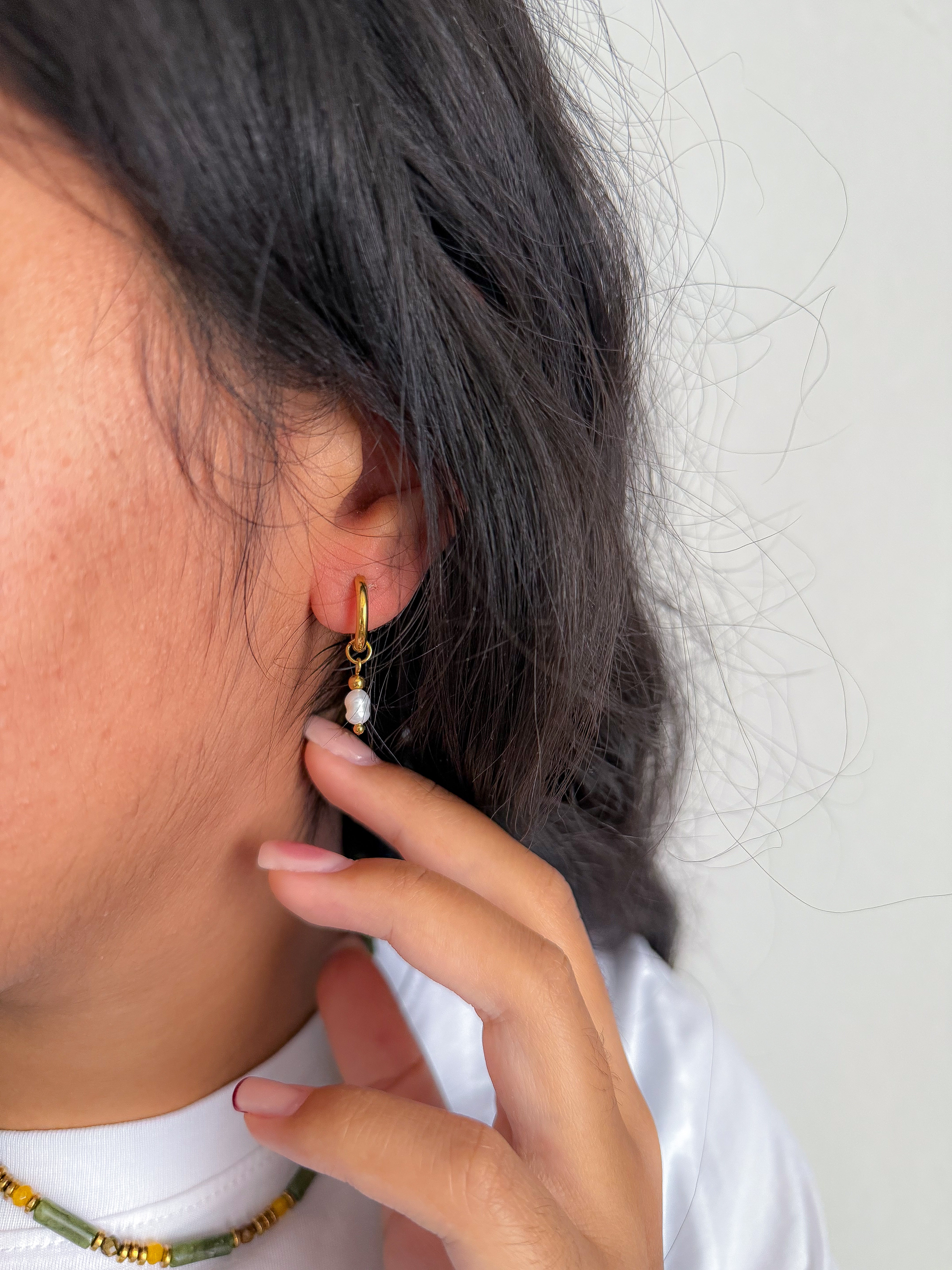 Créoles interchangeables AMBRE Quartz orange - Motivation, créativité, confiance