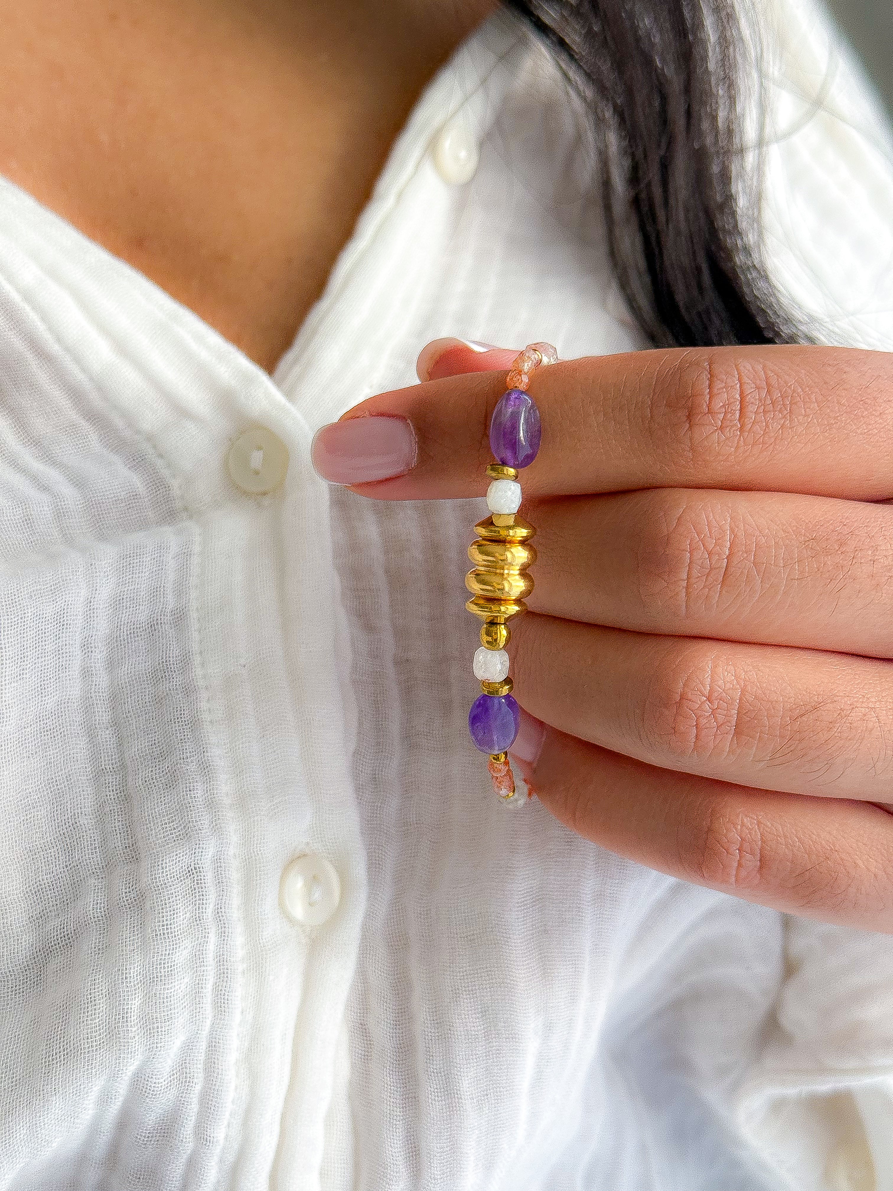 Bracelet FREESIA base Pierre de Soleil - Optimisme, joie intérieure, apaisement