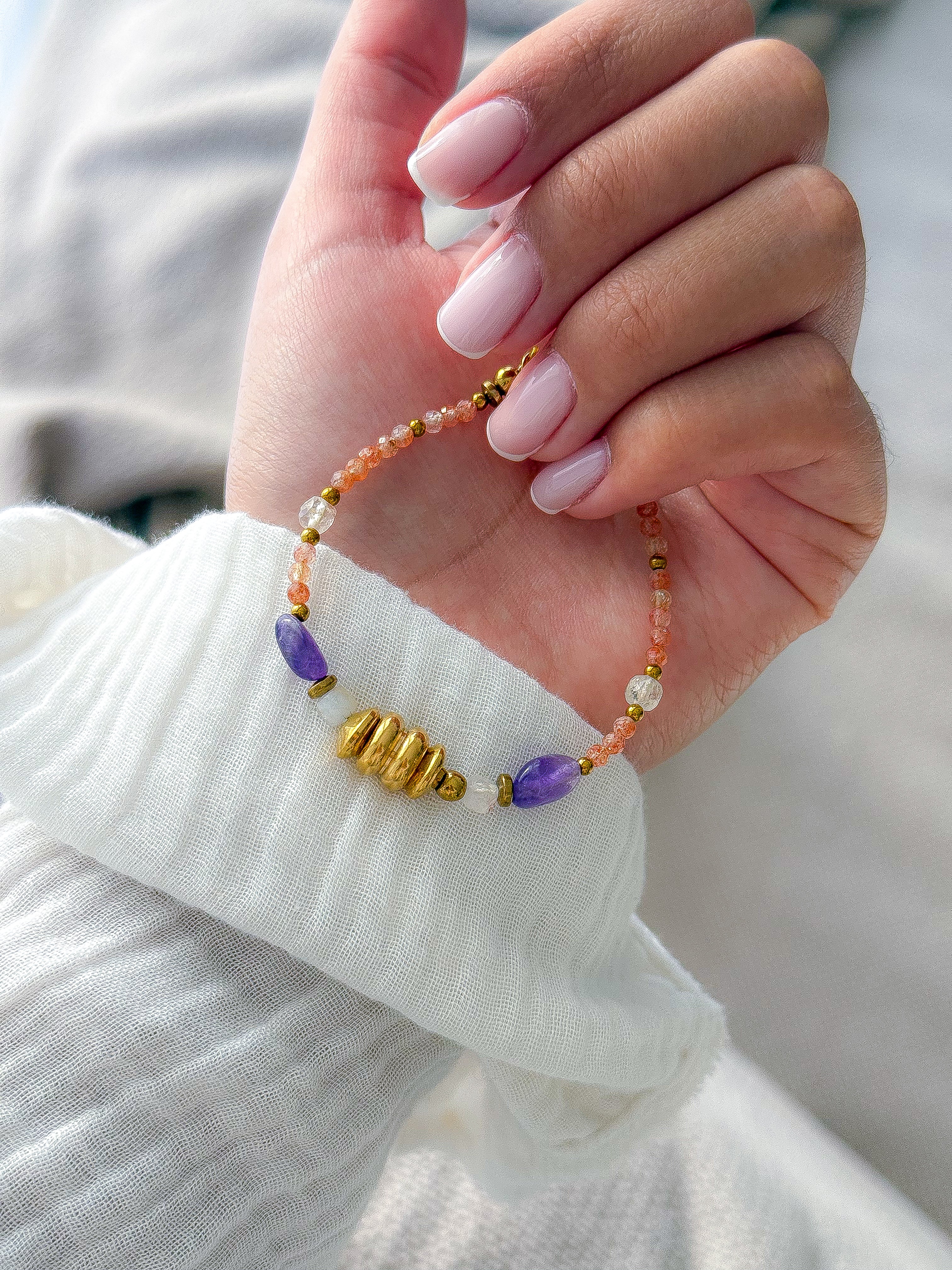 Bracelet FREESIA base Pierre de Soleil - Optimisme, joie intérieure, apaisement