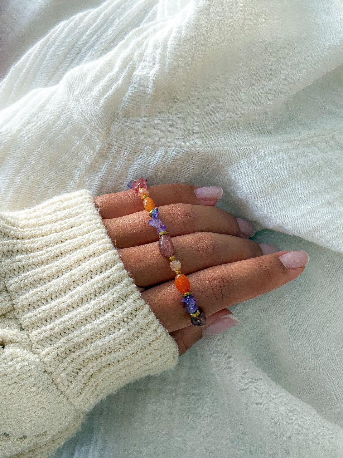 Bracelet JACINTHE mix de pierres - Ouverture du coeur, confiance en soi, équilibre, joie